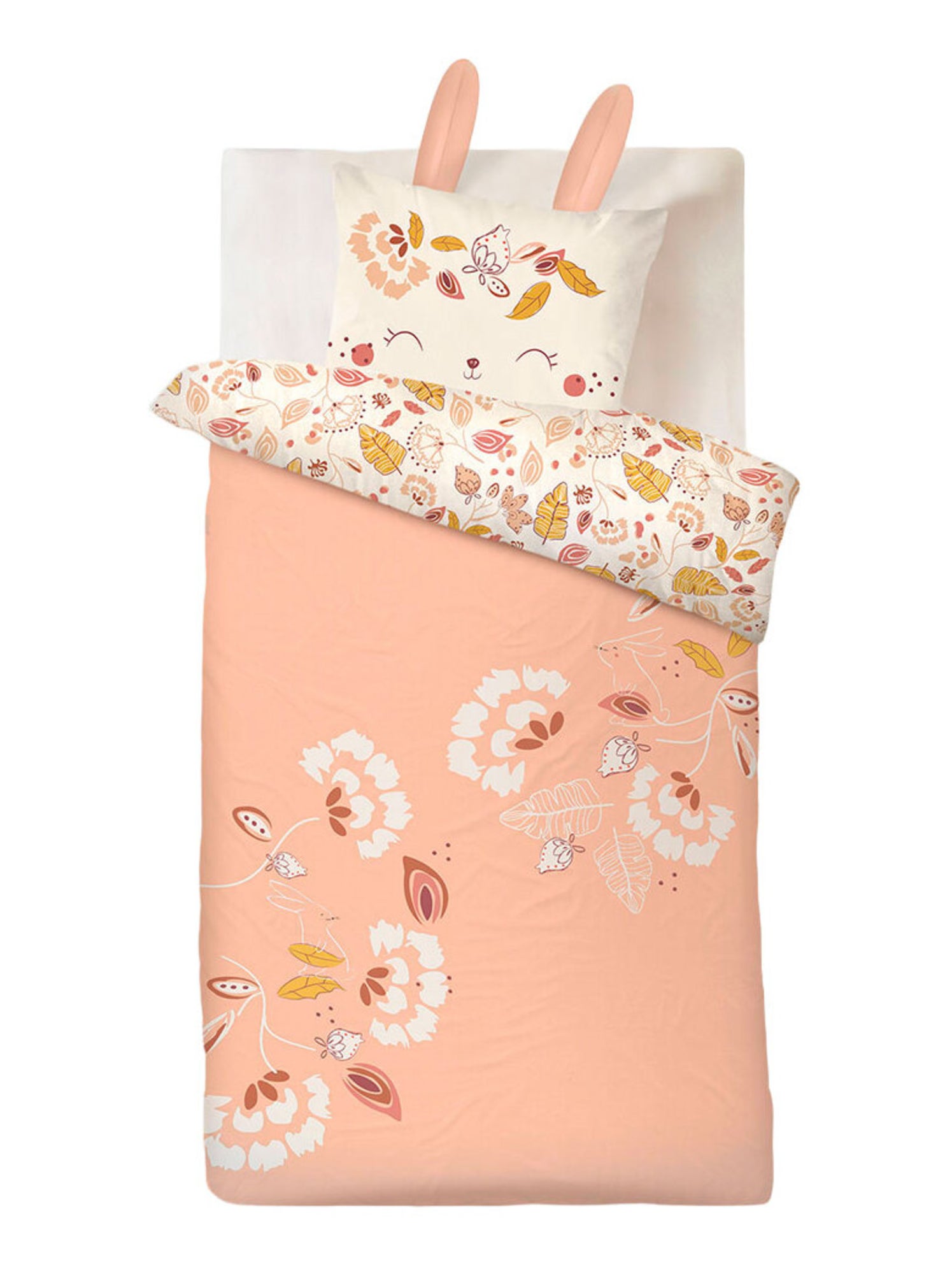 Housse de couette enfant + taie d'oreiller samba - Rose