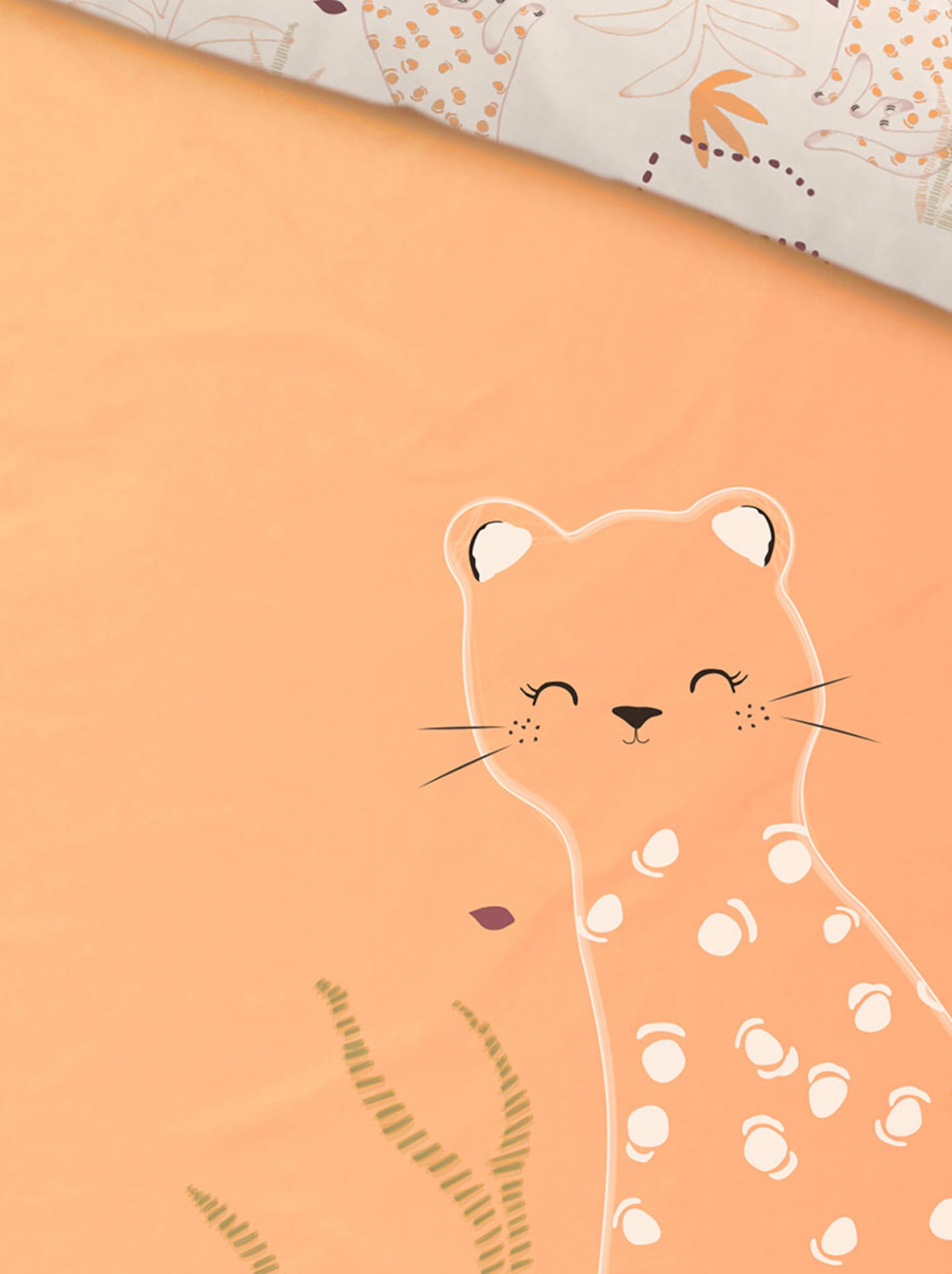 Housse de couette enfant + taie d'oreiller tchatcha - Peche