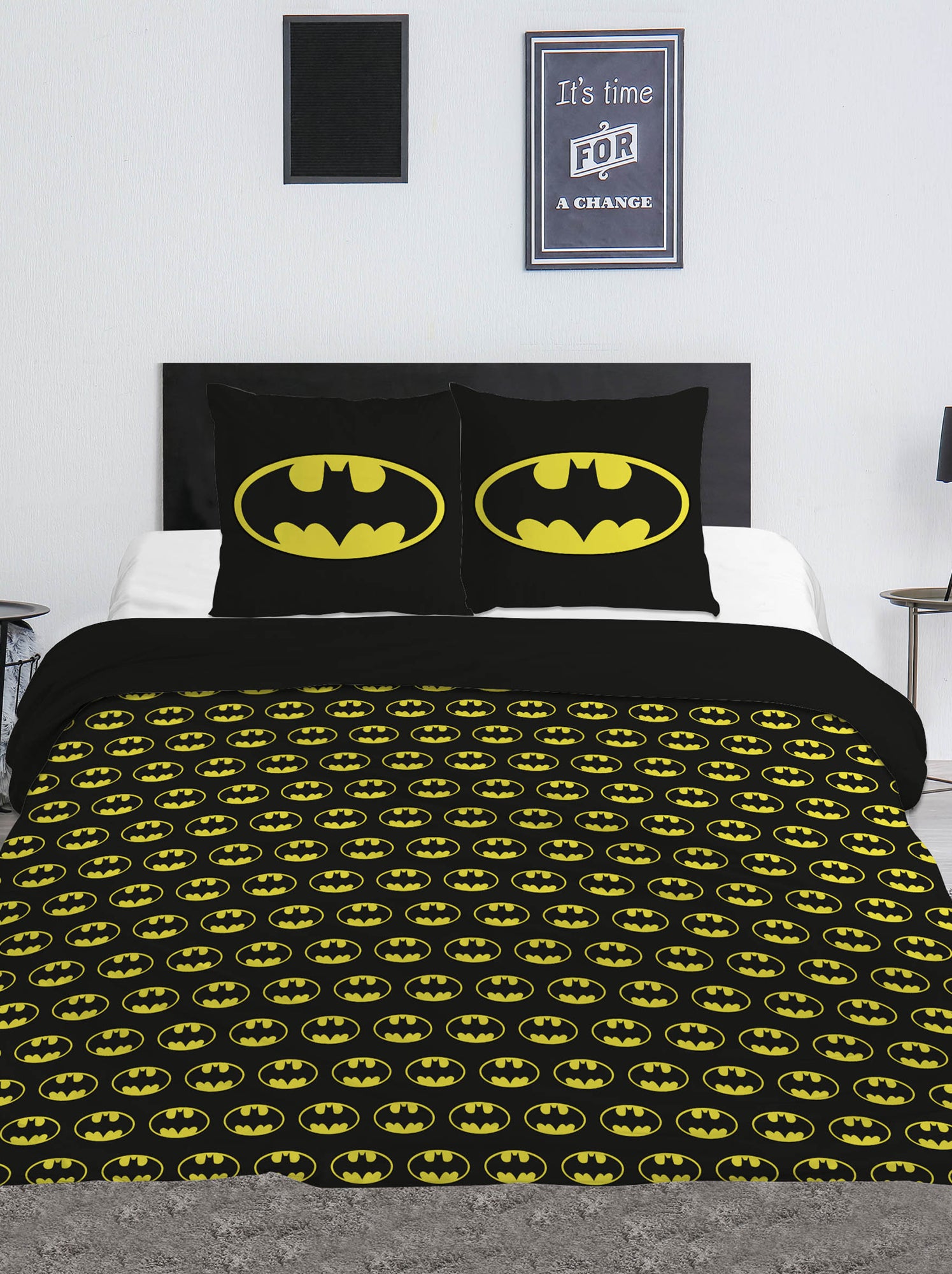 Housse de couette et oreillers 'Batman' 240x220 et 63x63cm - Noir