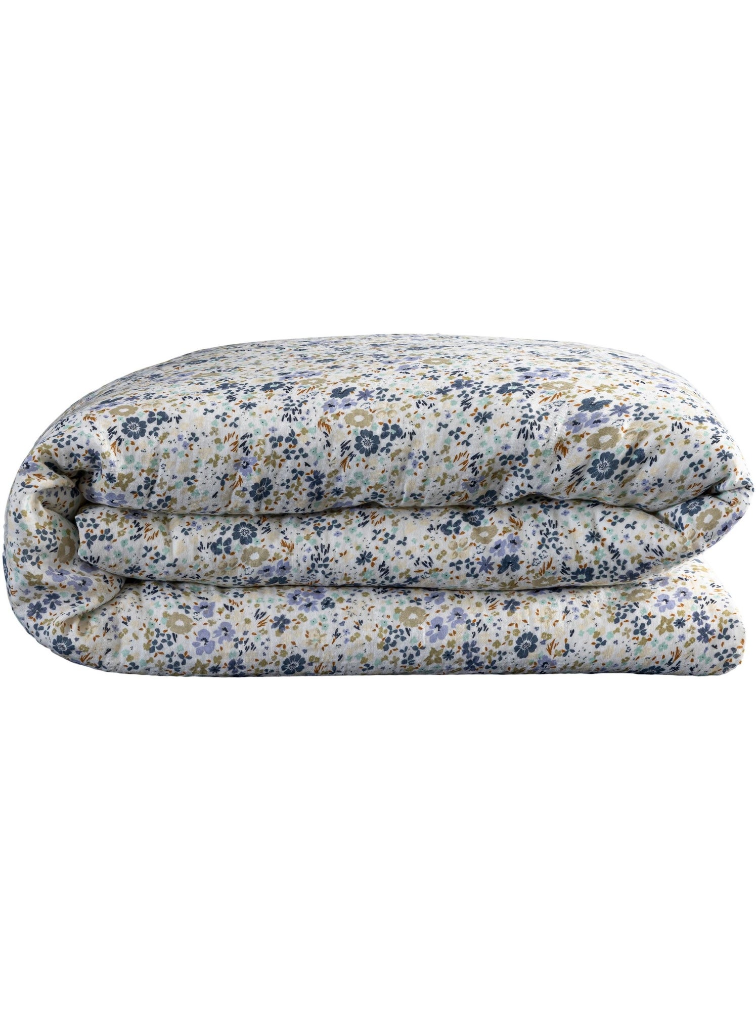 Housse de couette gaze de coton floral - Bleu