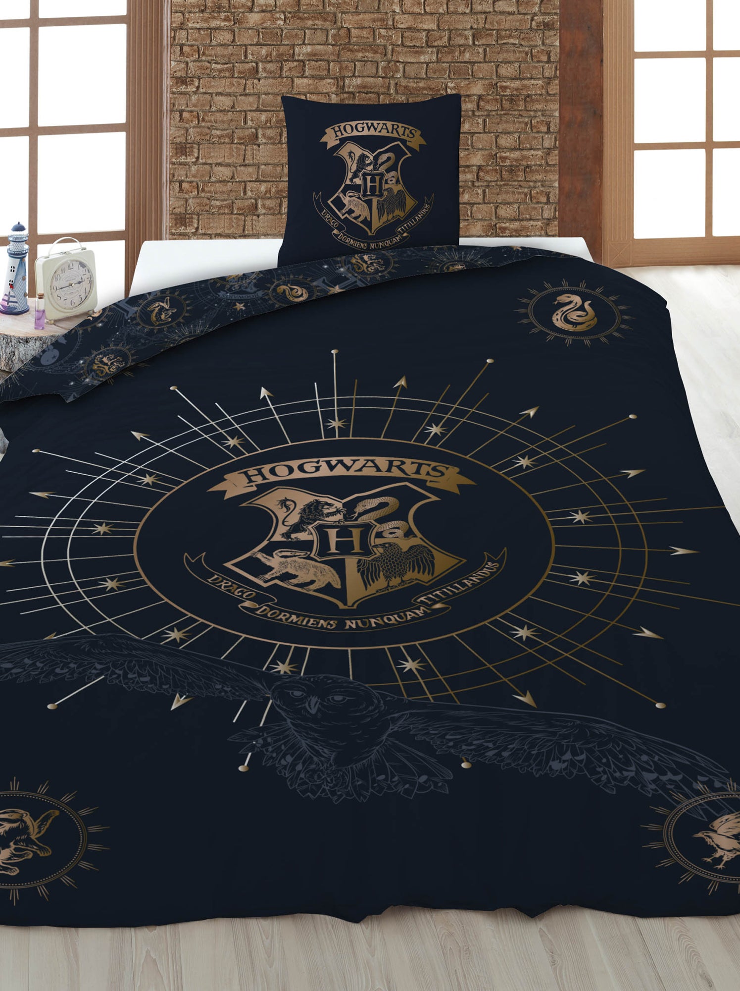 Housse de couette 'Harry potter' 140x200 cm avec oreillers - Bleu