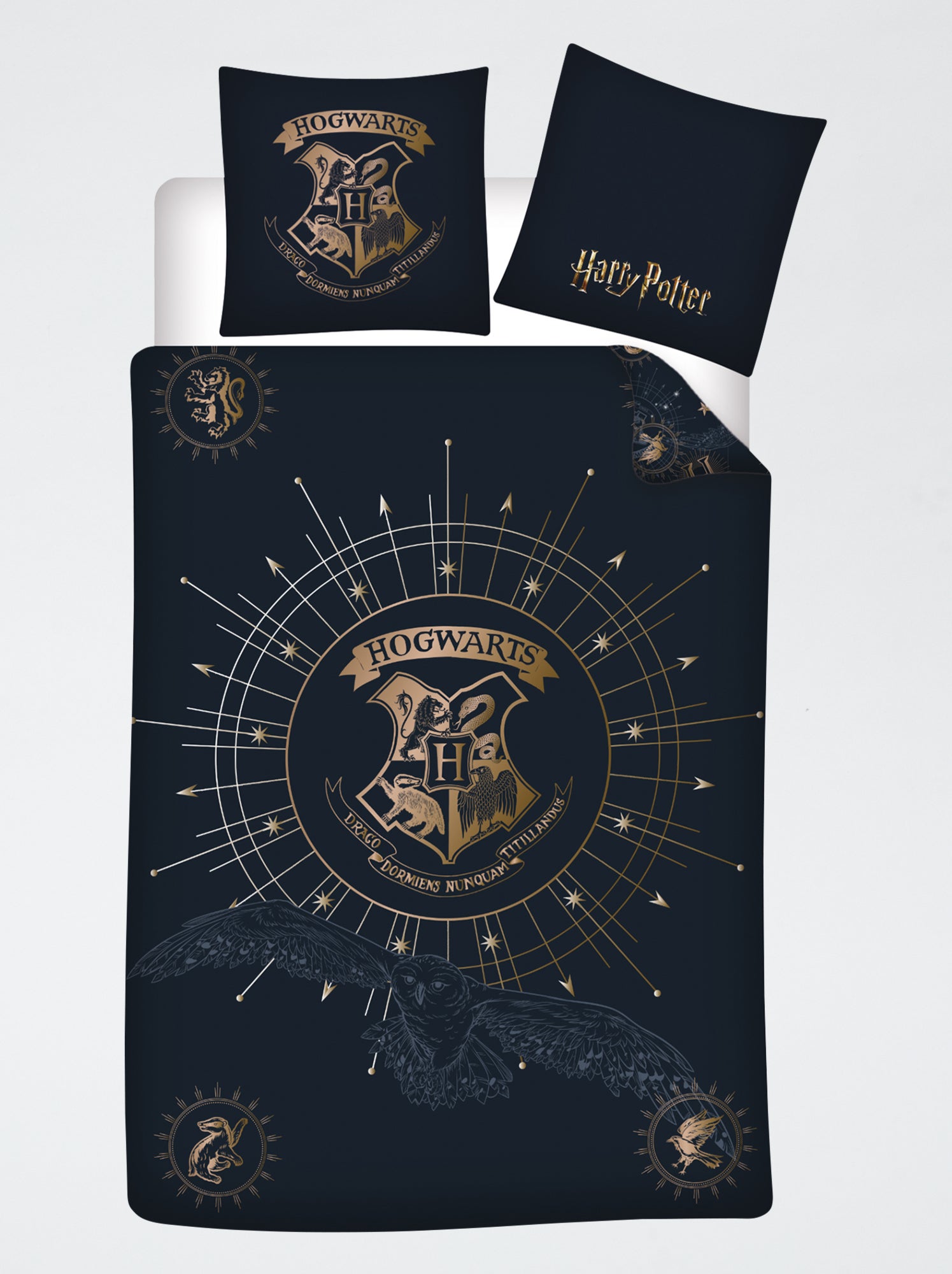 Housse de couette 'Harry potter' 140x200 cm avec oreillers - Bleu