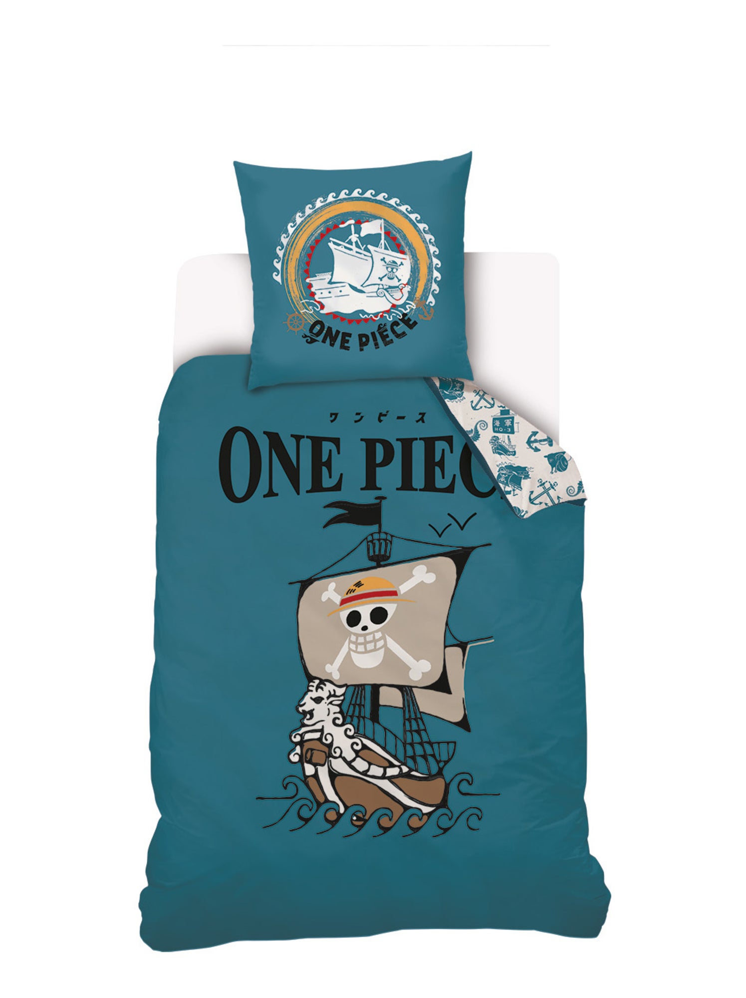 Housse de couette One Piece Vogue Merry 1 personne - 100% Coton - Bleu