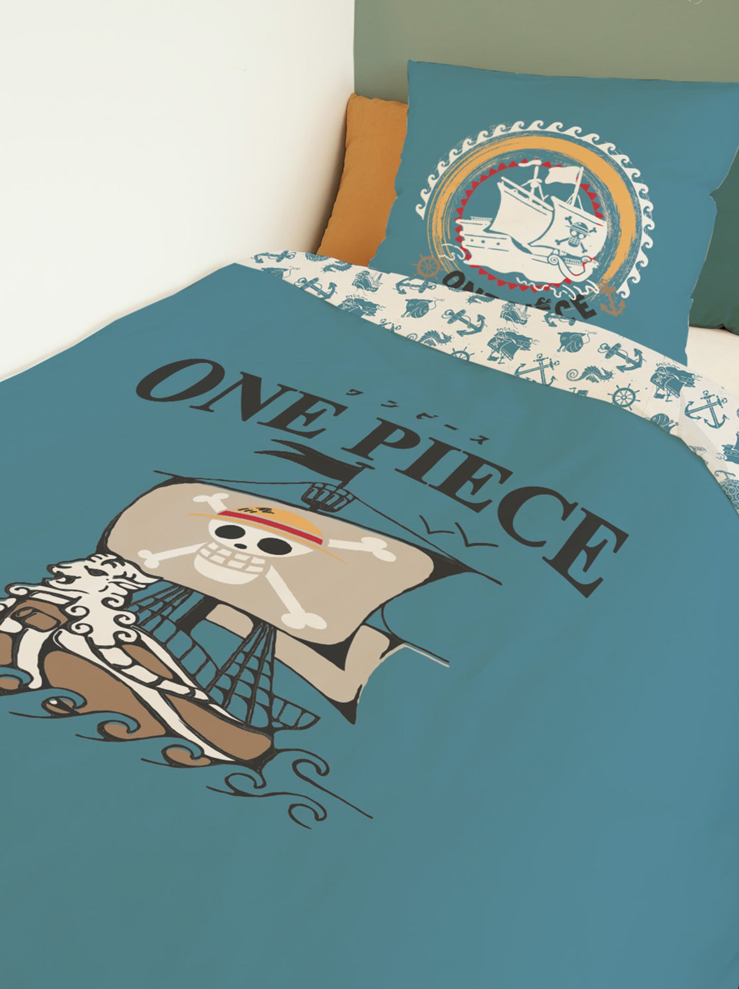 Housse de couette One Piece Vogue Merry 1 personne - 100% Coton - Bleu