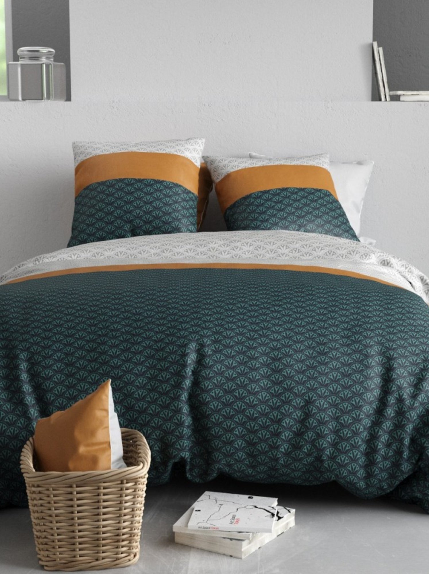 Housse de couette ORUS + 2 taies coton 57 fils - Vert