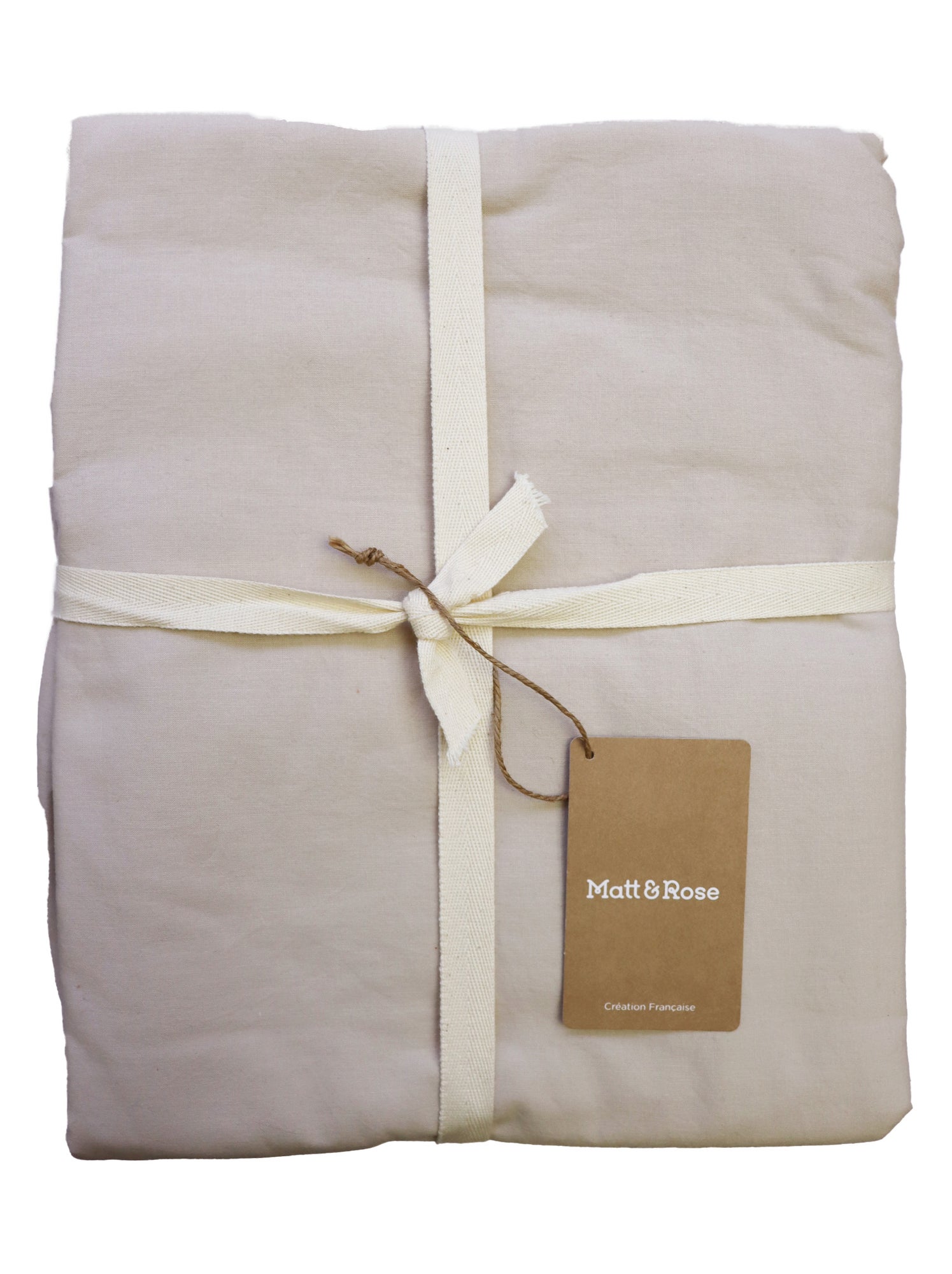 Housse de couette unie en coton, COTON LAVÉ - Beige