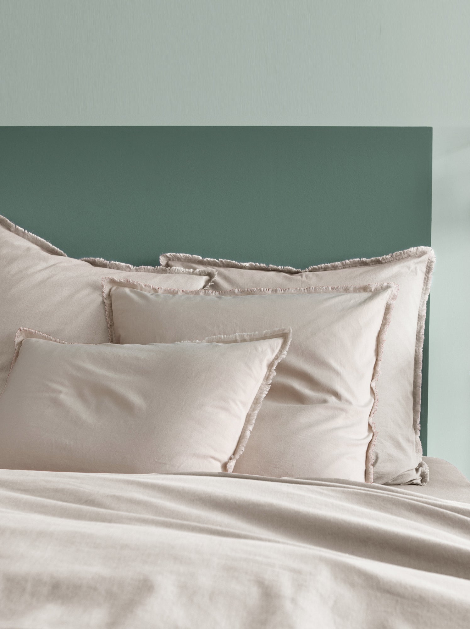 Housse de couette unie en coton, COTON LAVÉ - Beige