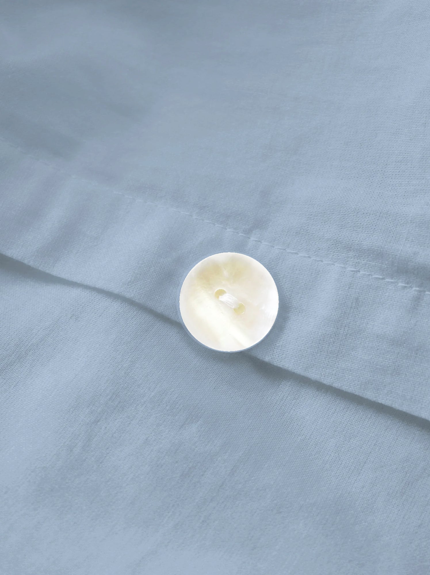 Housse de couette unie en coton, COTON LAVÉ - Bleu clair