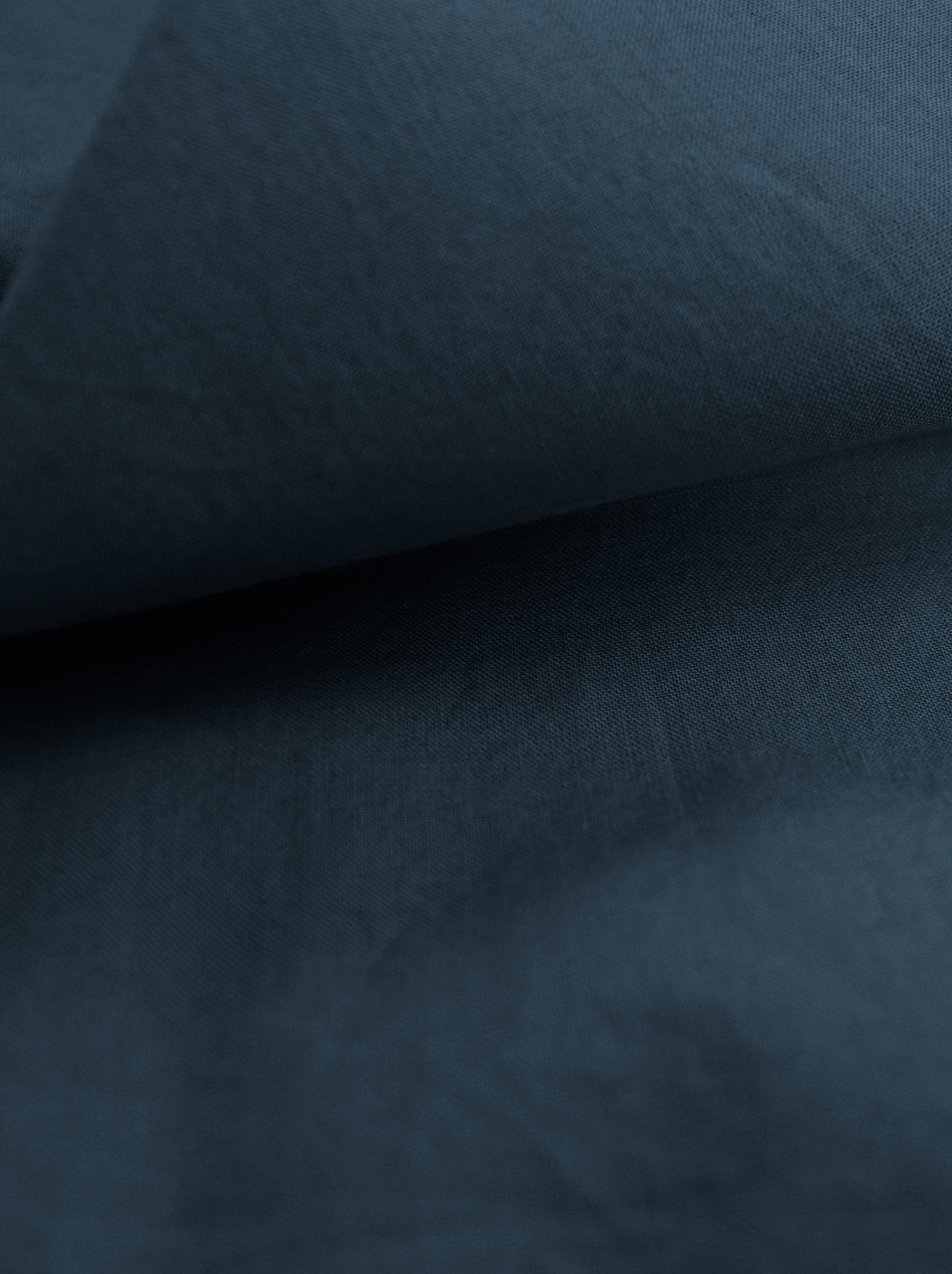 Housse de couette unie en coton, COTON LAVÉ - Bleu nuit