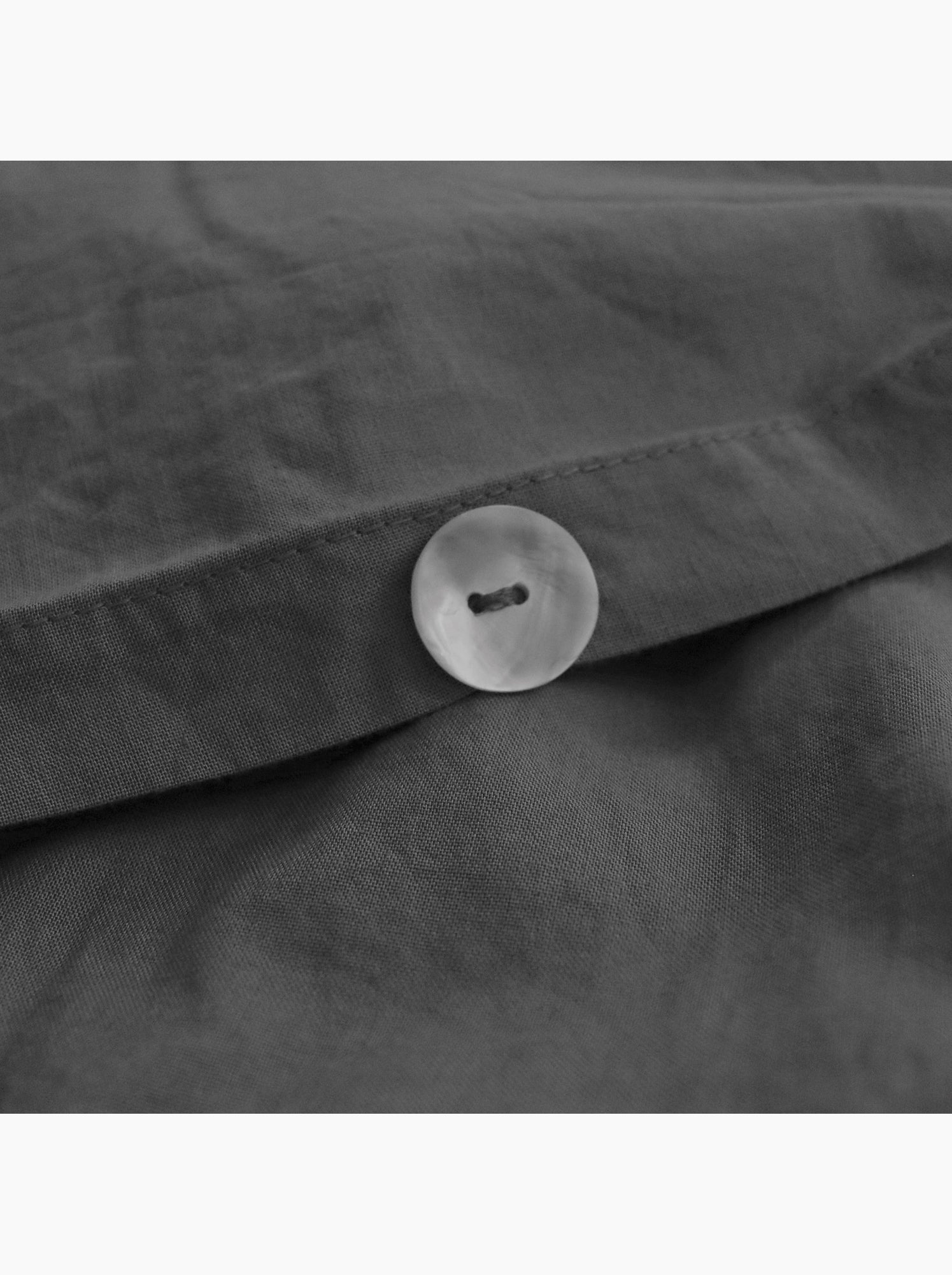 Housse de couette unie en coton, COTON LAVÉ - gris anthracite