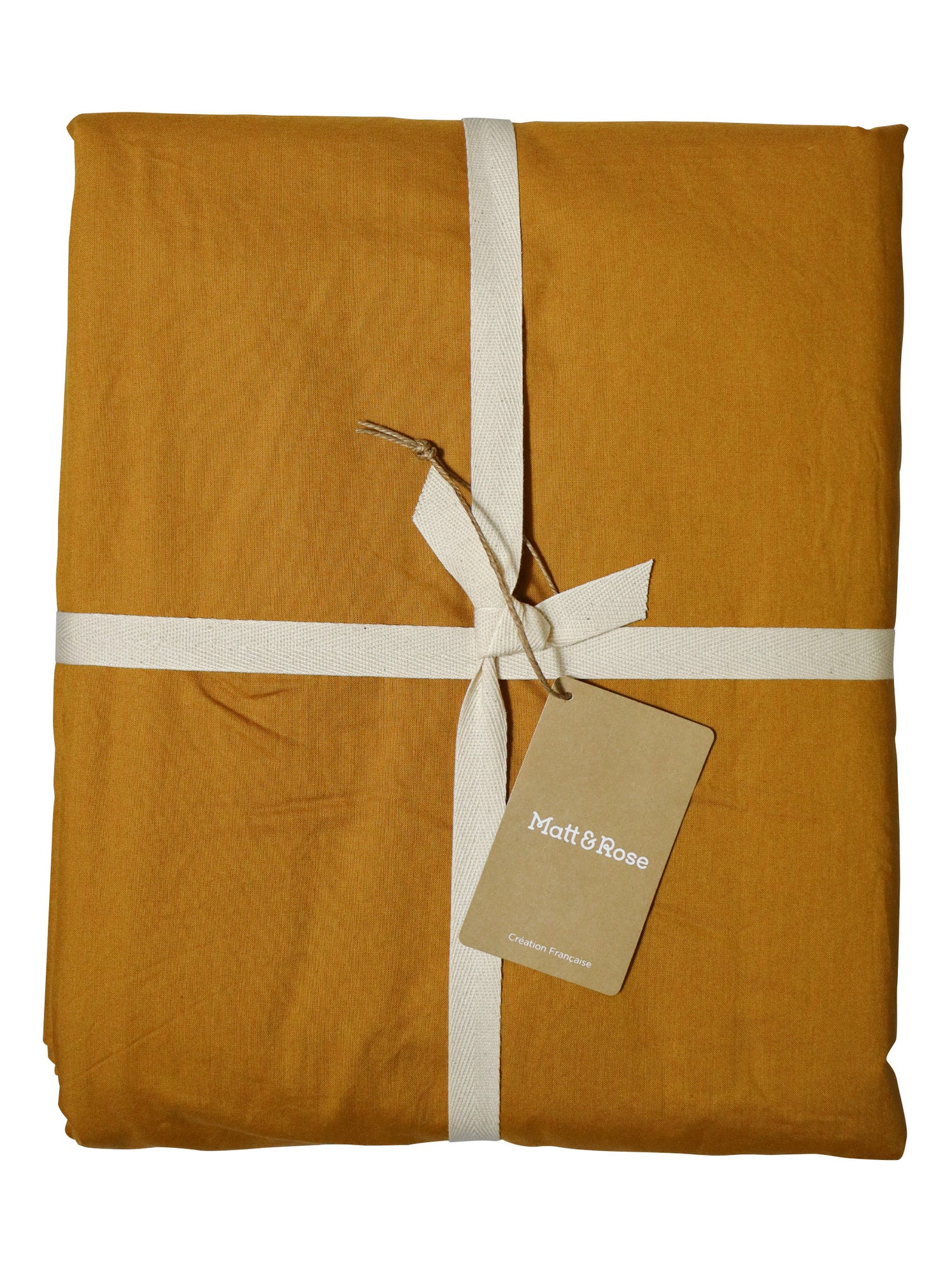 Housse de couette unie en coton, COTON LAVÉ - Marron caramel