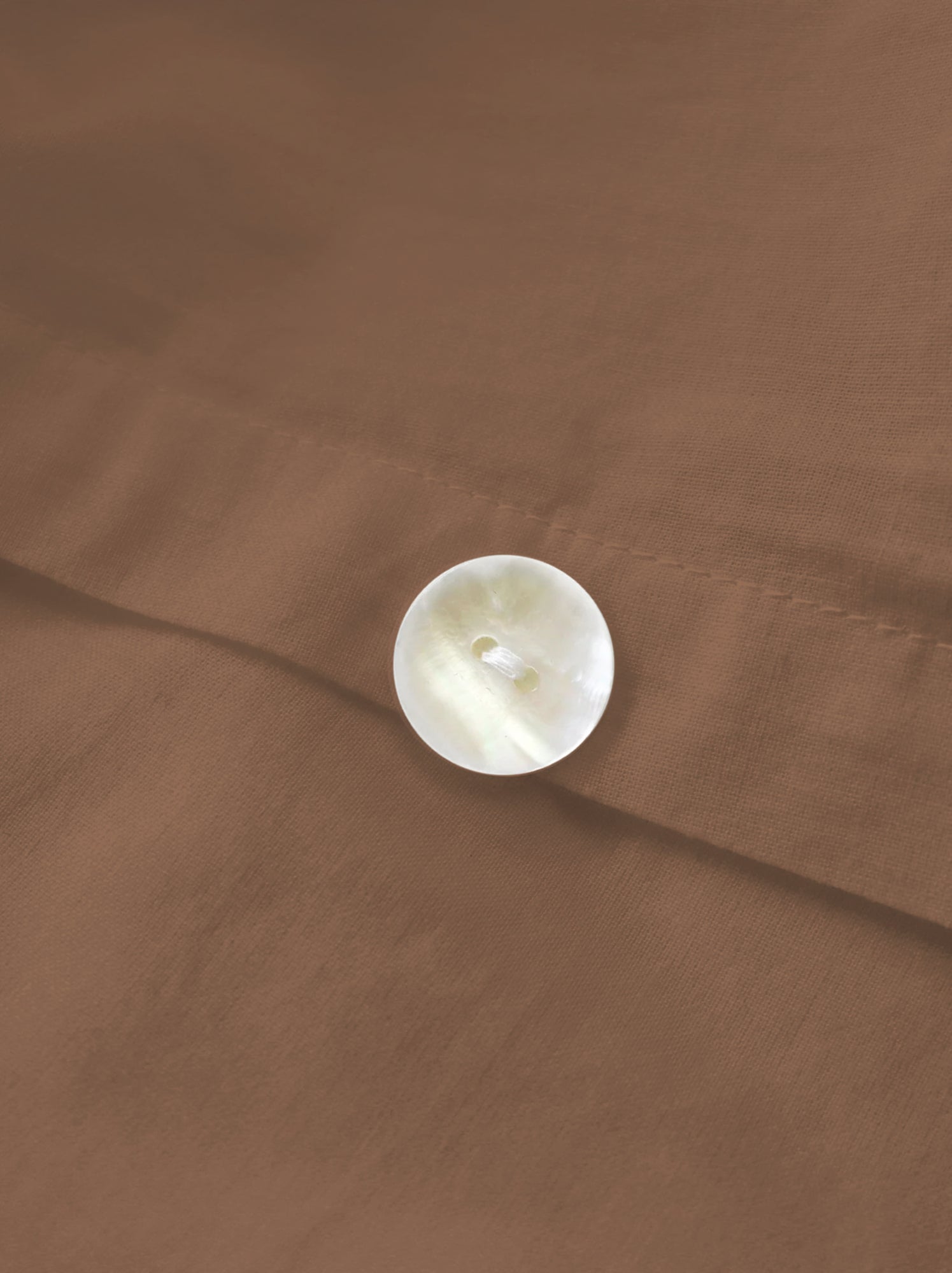 Housse de couette unie en coton, COTON LAVÉ - Marron chocolat