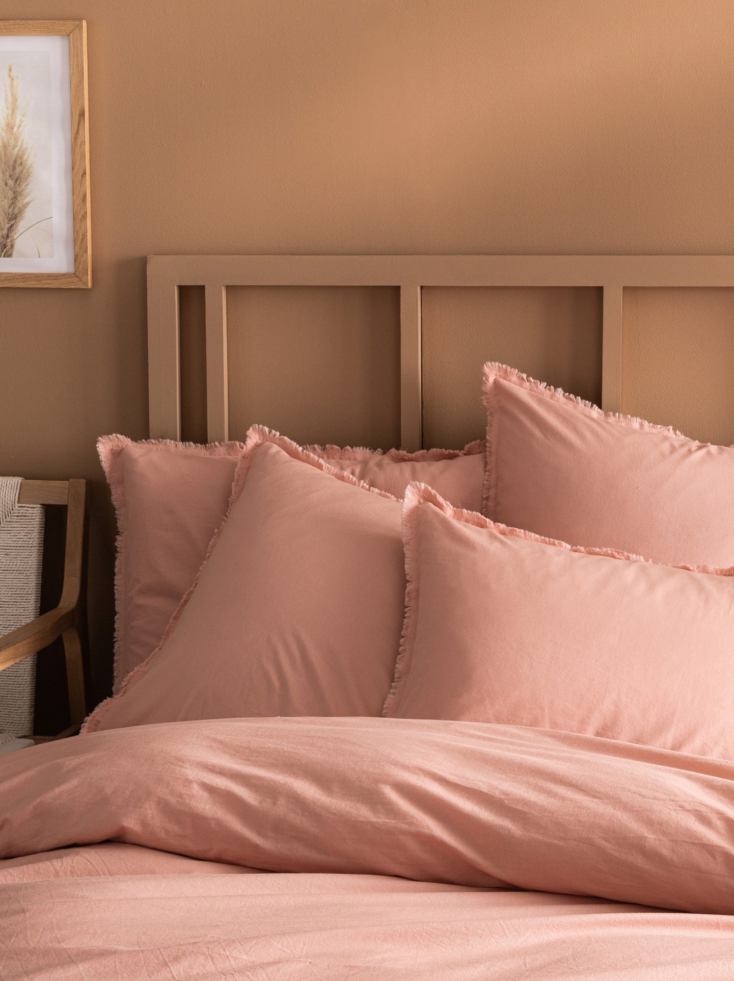 Housse de couette unie en coton, COTON LAVÉ - Nude