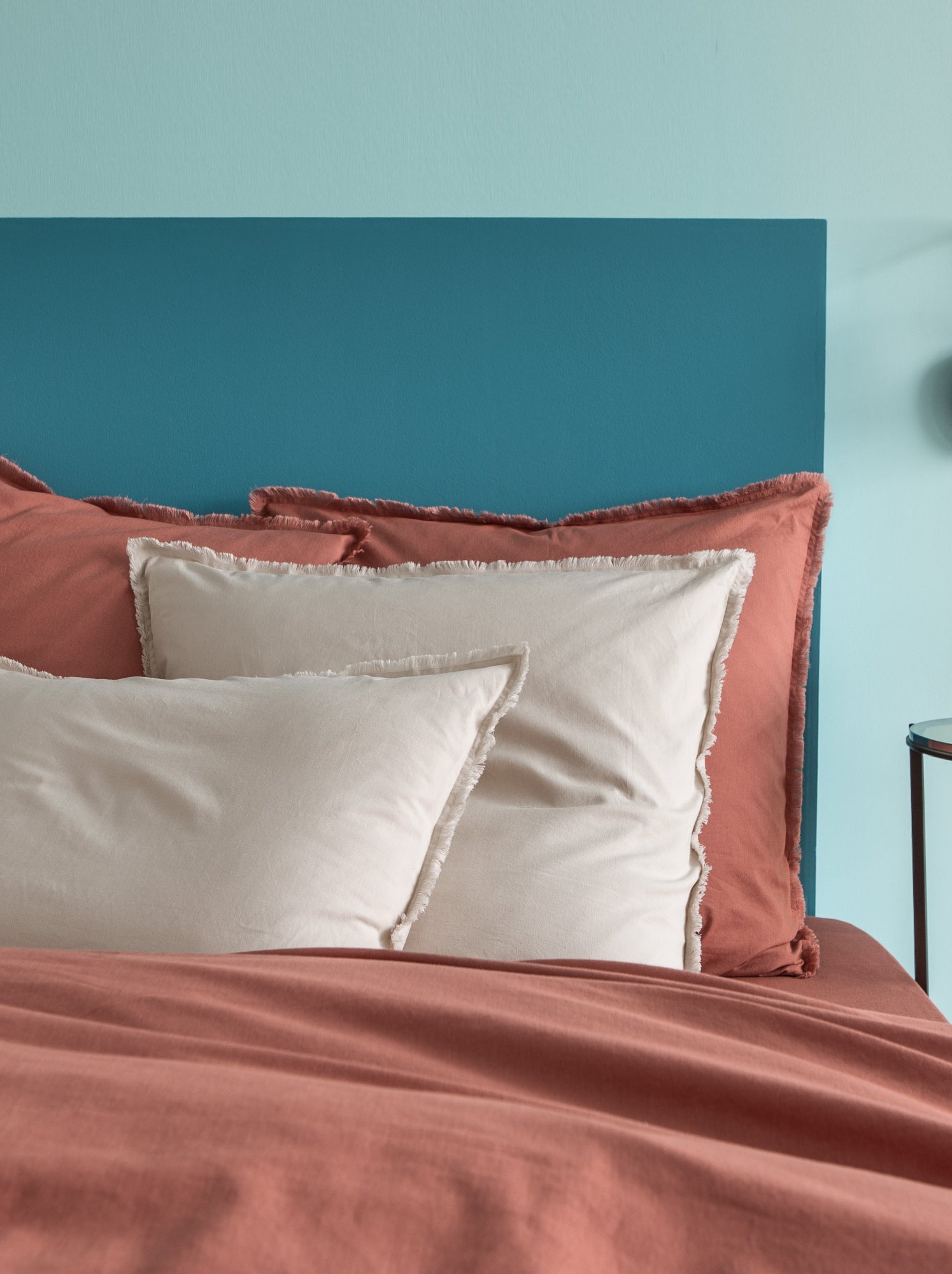 Housse de couette unie en coton, COTON LAVÉ - Terracotta