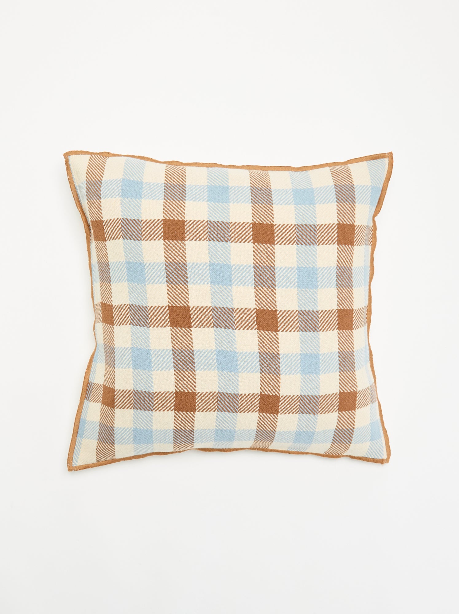 Housse de coussin à carreaux - Bleu