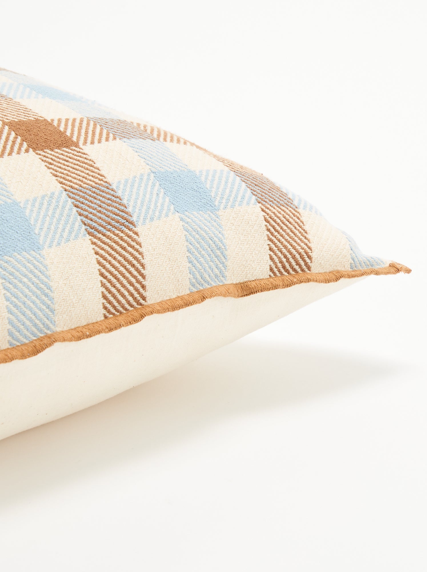 Housse de coussin à carreaux - Bleu