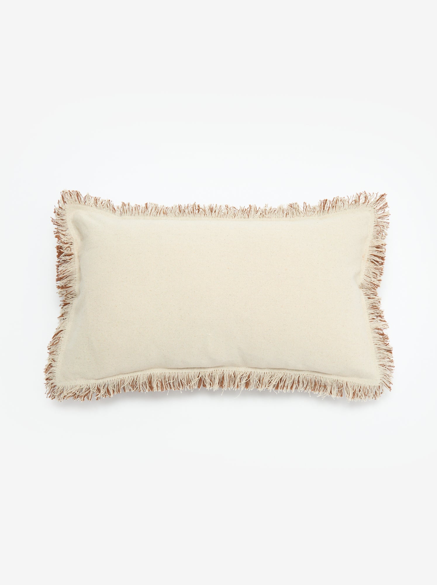 Housse de coussin avec franges 30 x 50 cm - Marron