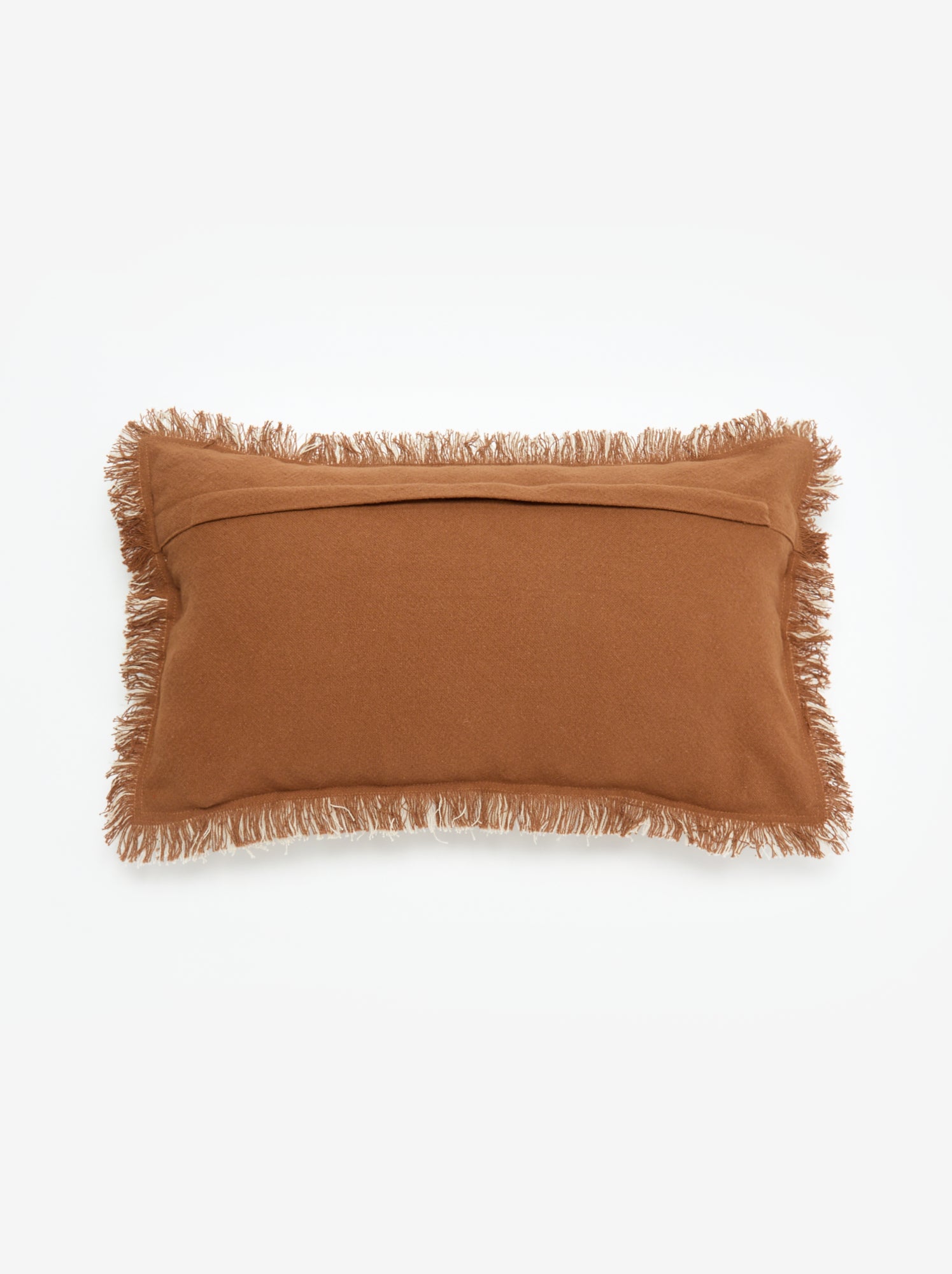 Housse de coussin avec franges 30 x 50 cm - Marron