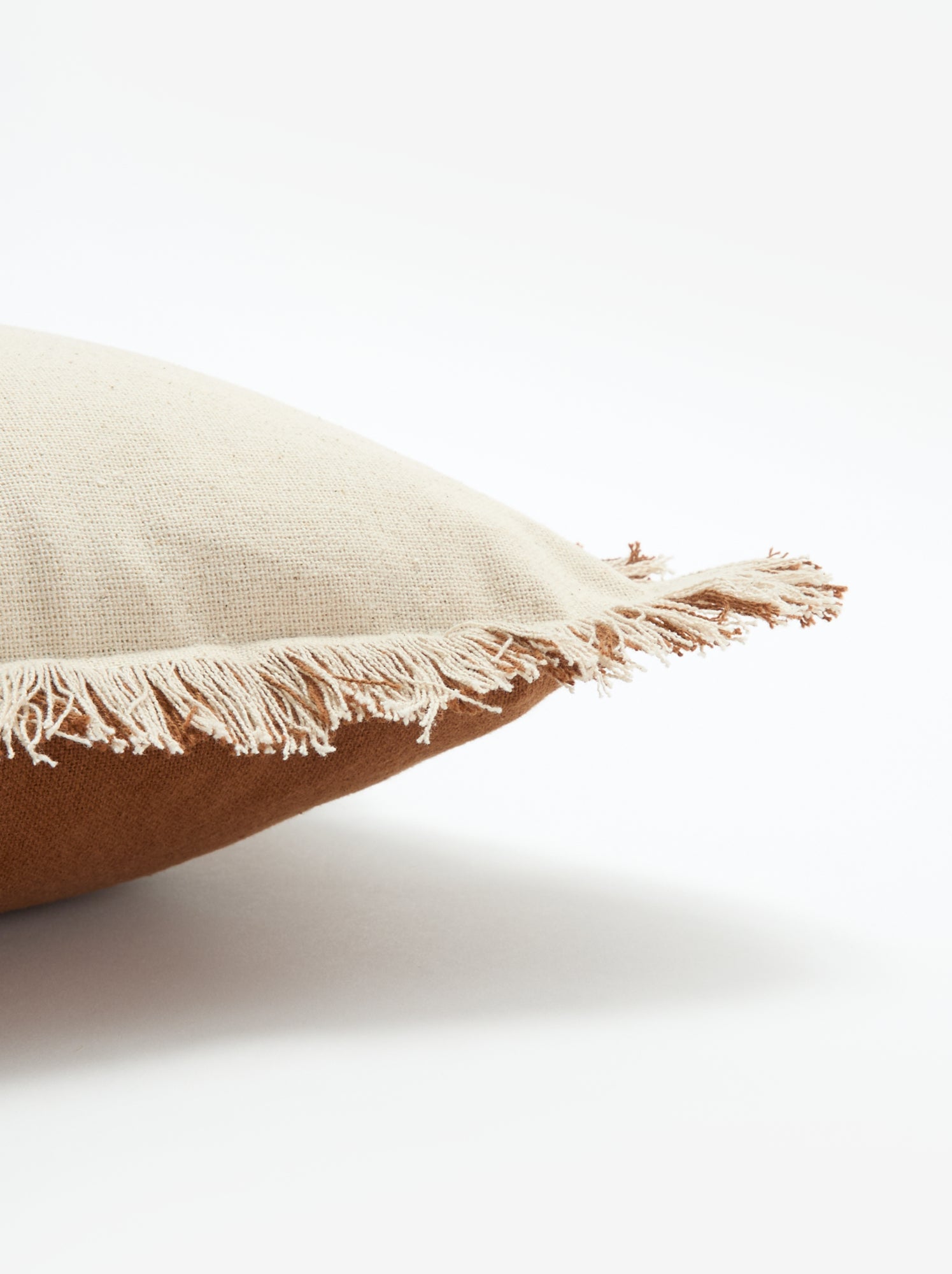 Housse de coussin avec franges 30 x 50 cm - Marron