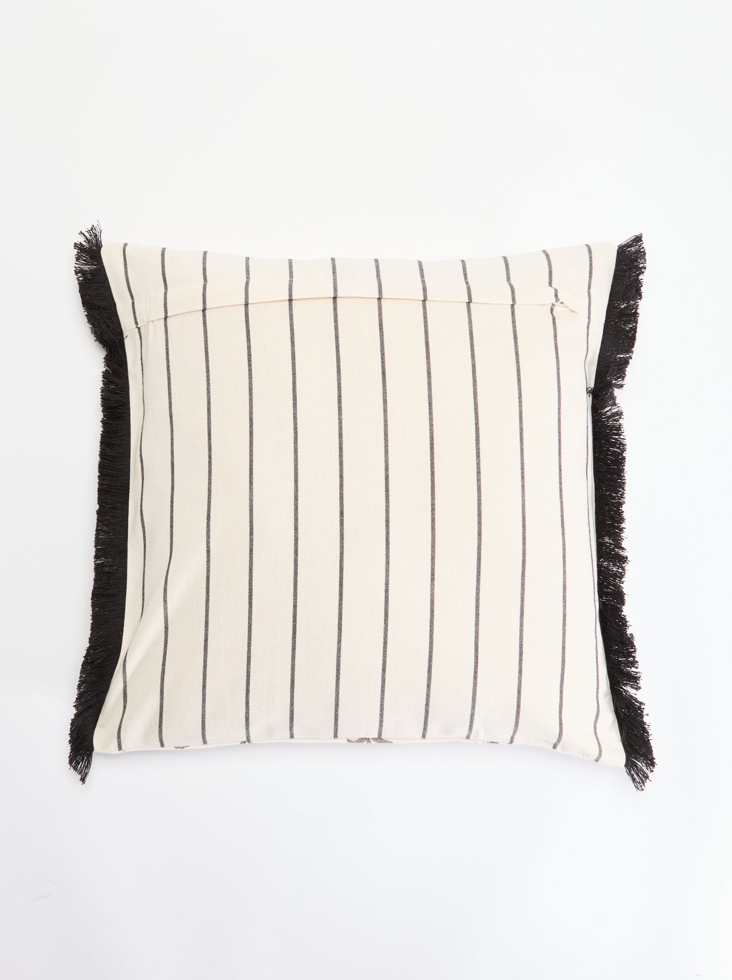 Housse de coussin imprimée avec franges - Vert