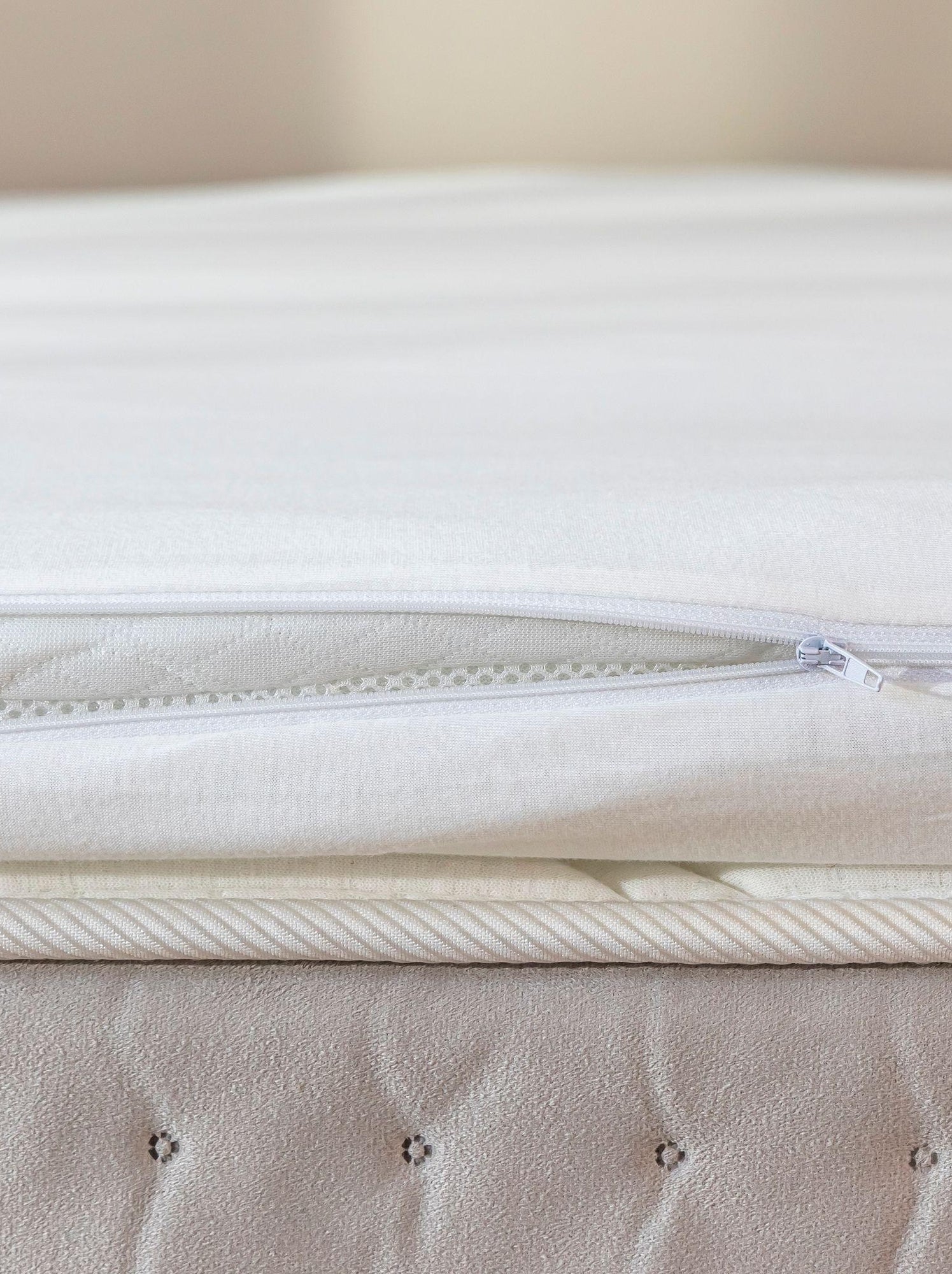 Housse surmatelas coton jersey extensible - terre de nuit - Blanc