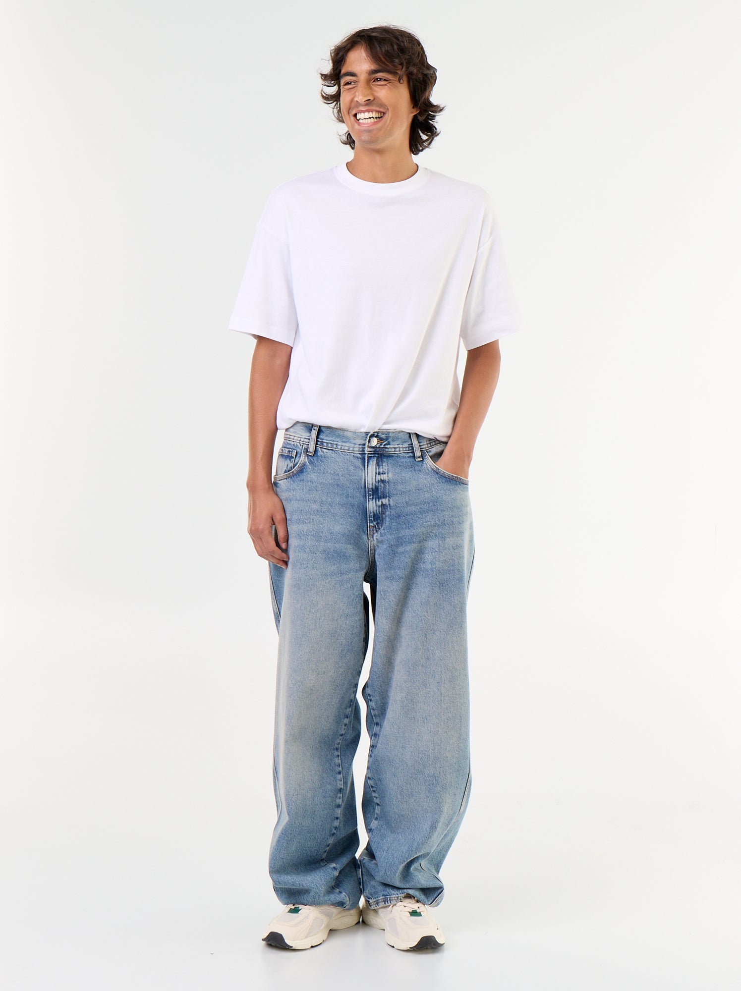 Jean baggy à 5 poches - Bleu