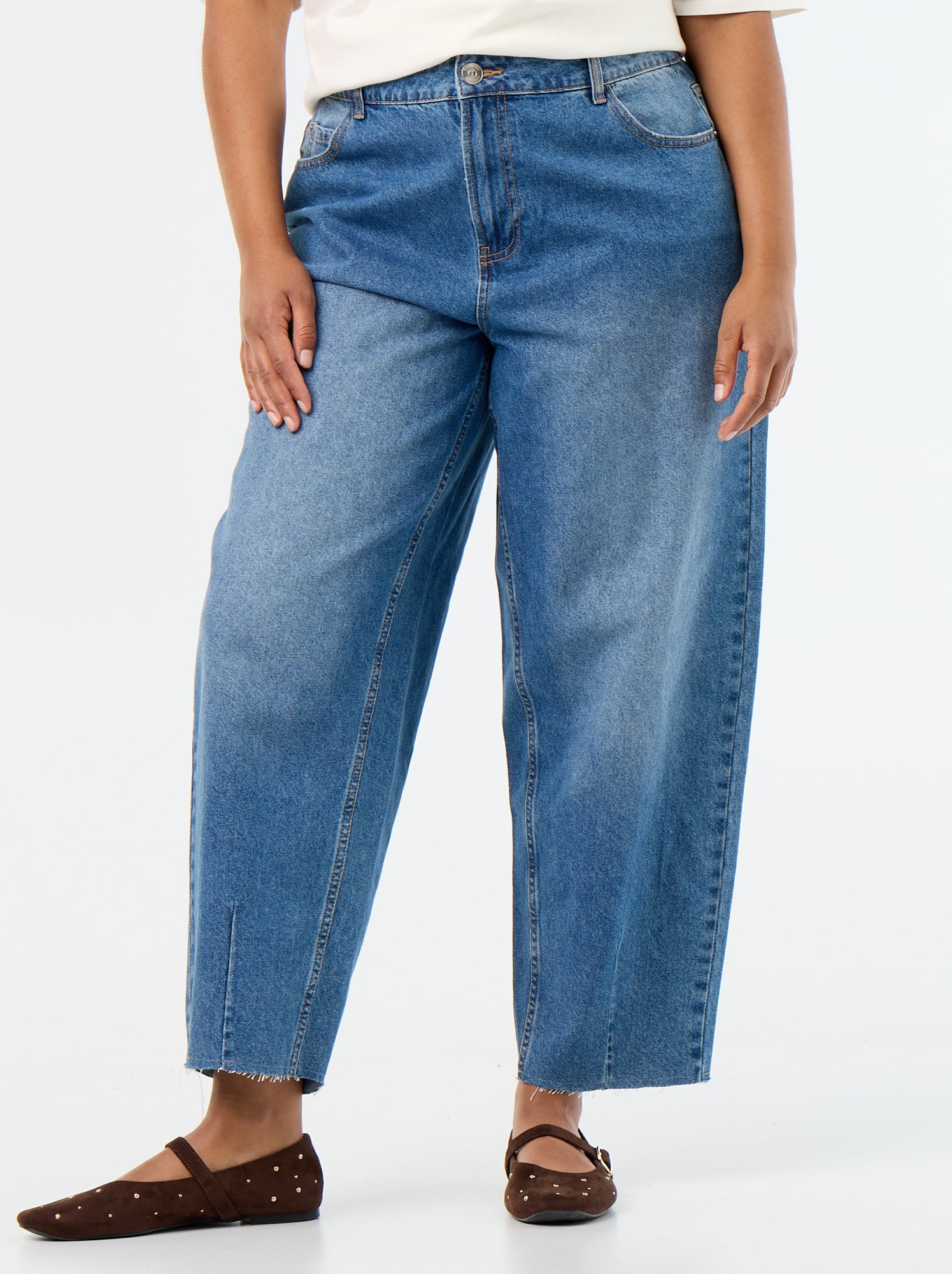 Jean barrel à 5 poches - Bleu