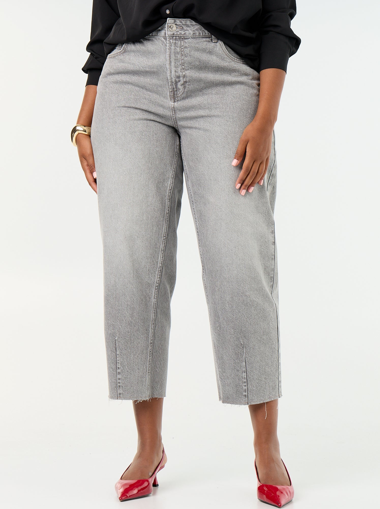 Jean barrel à 5 poches - Gris (GJL09_4)