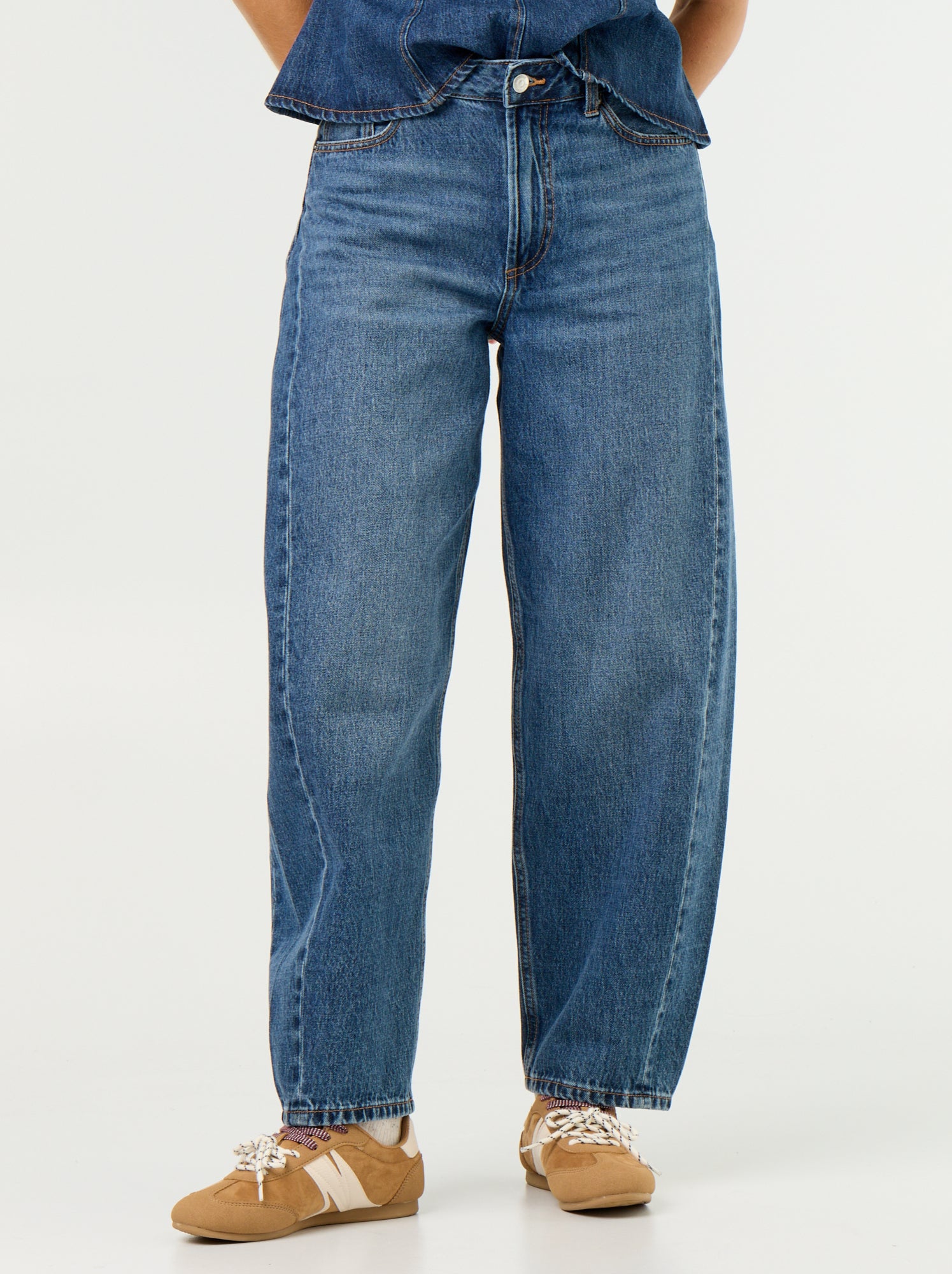 Jean barrel taille haute - Bleu (GJM14_1)