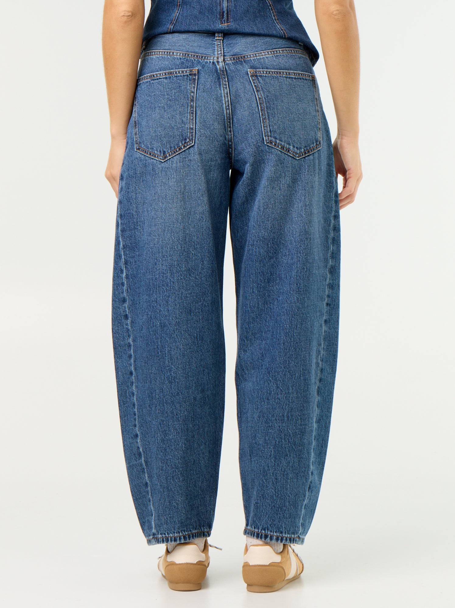 Jean barrel taille haute - Bleu (GJM14_1)