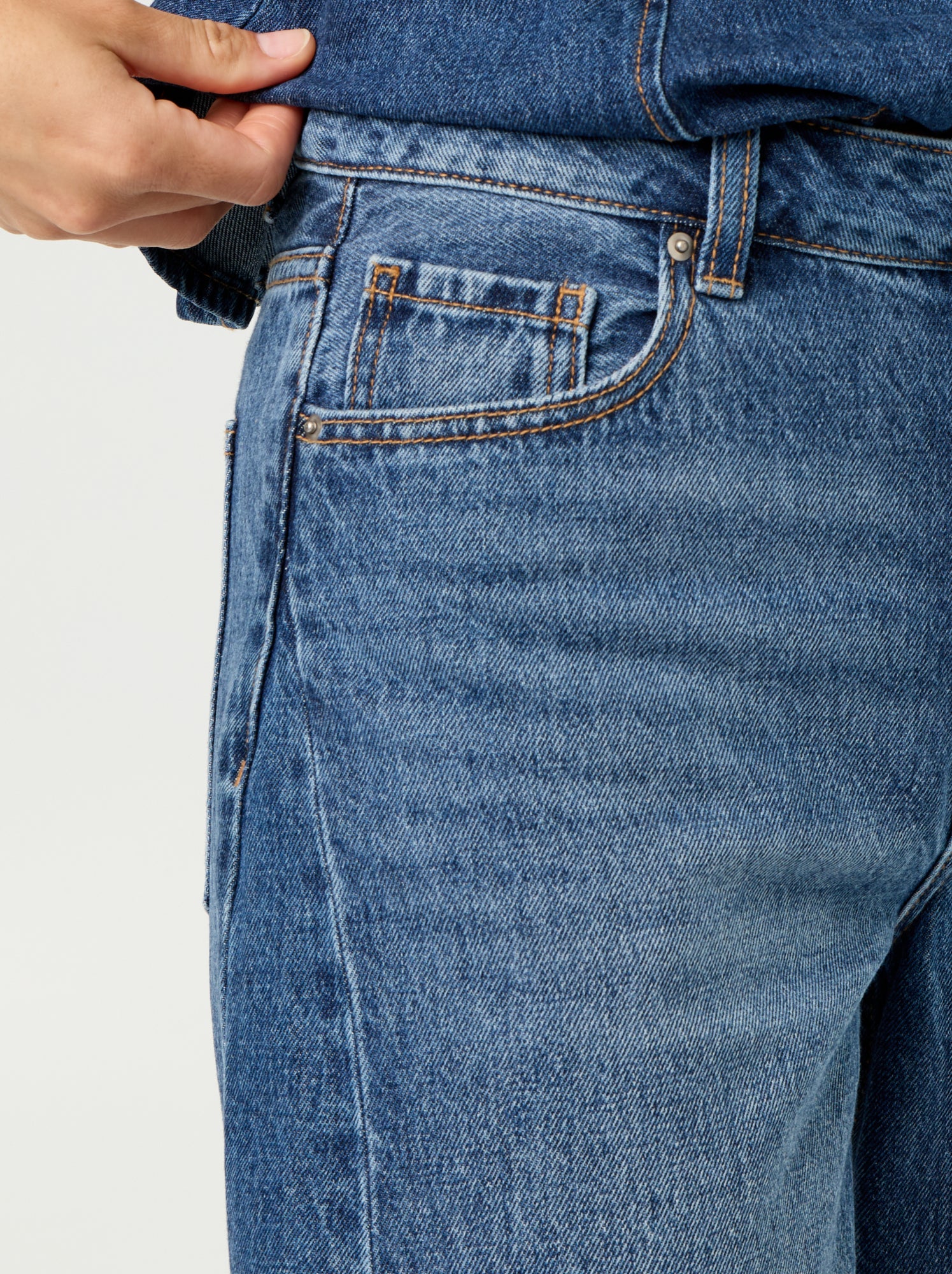 Jean barrel taille haute - Bleu (GJM14_1)