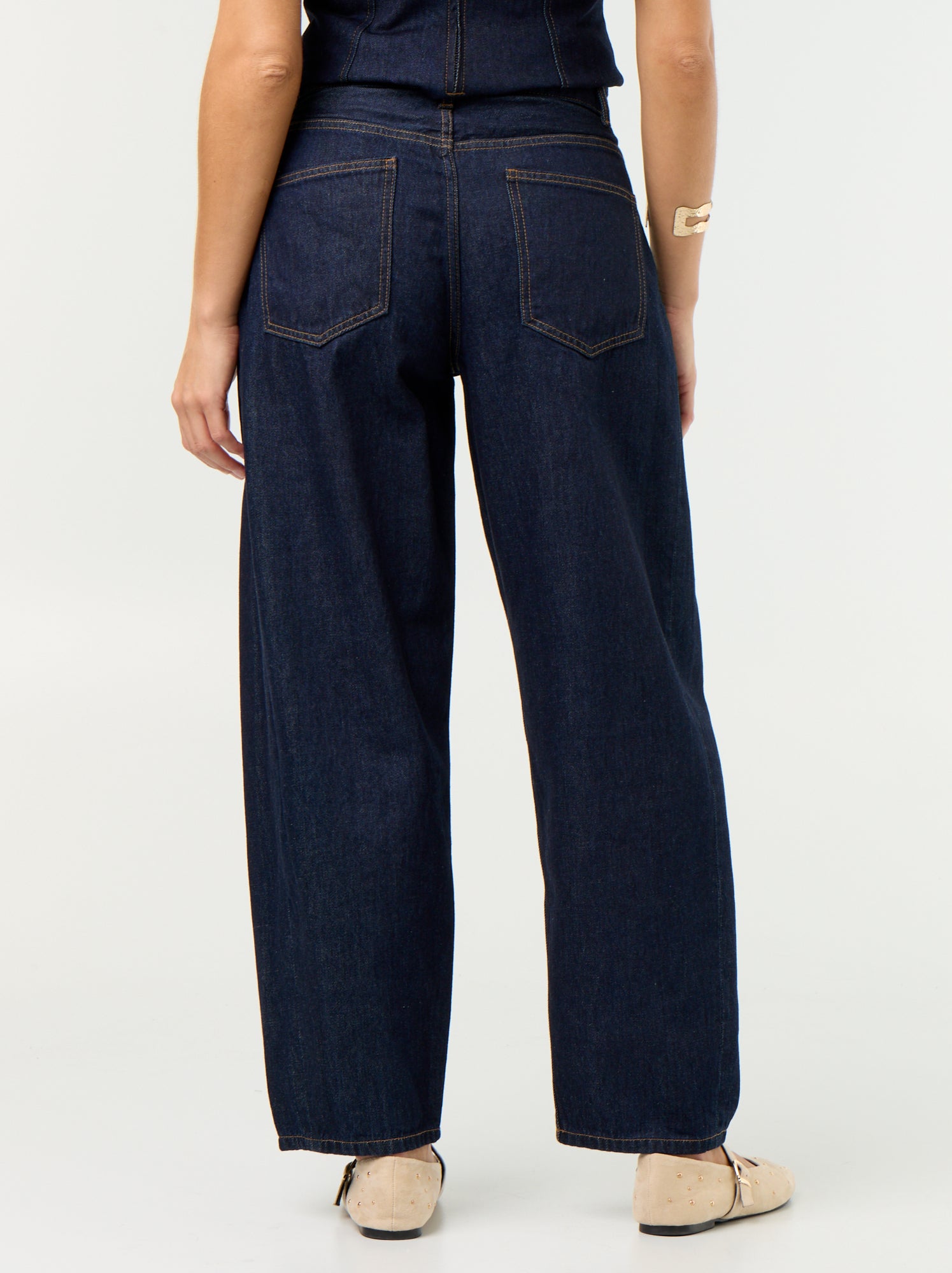 Jean barrel taille haute - Bleu (GJM14_2)