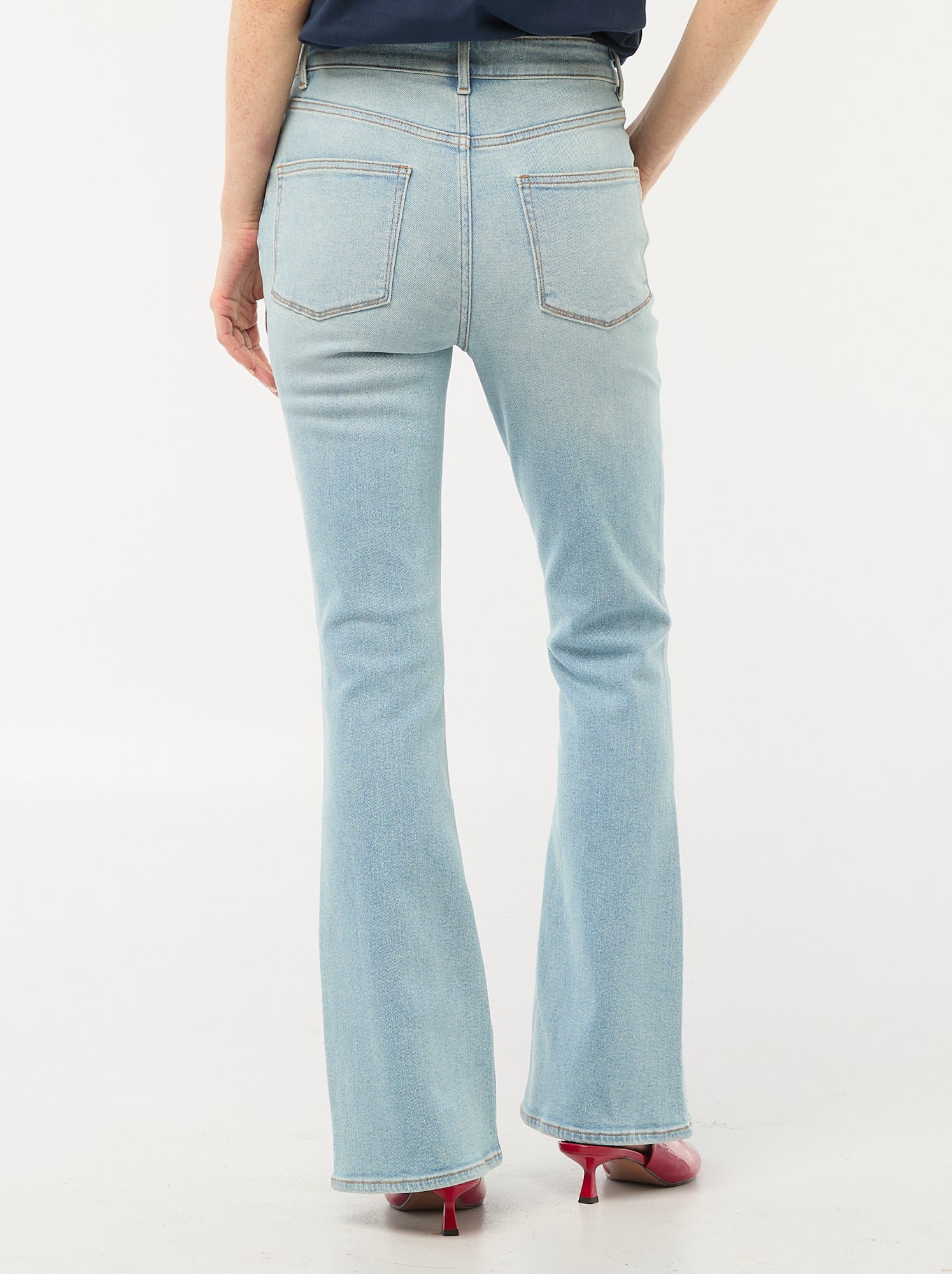 Jean coupe flare/bootcut à taille haute - Bleu (EPX43_2)