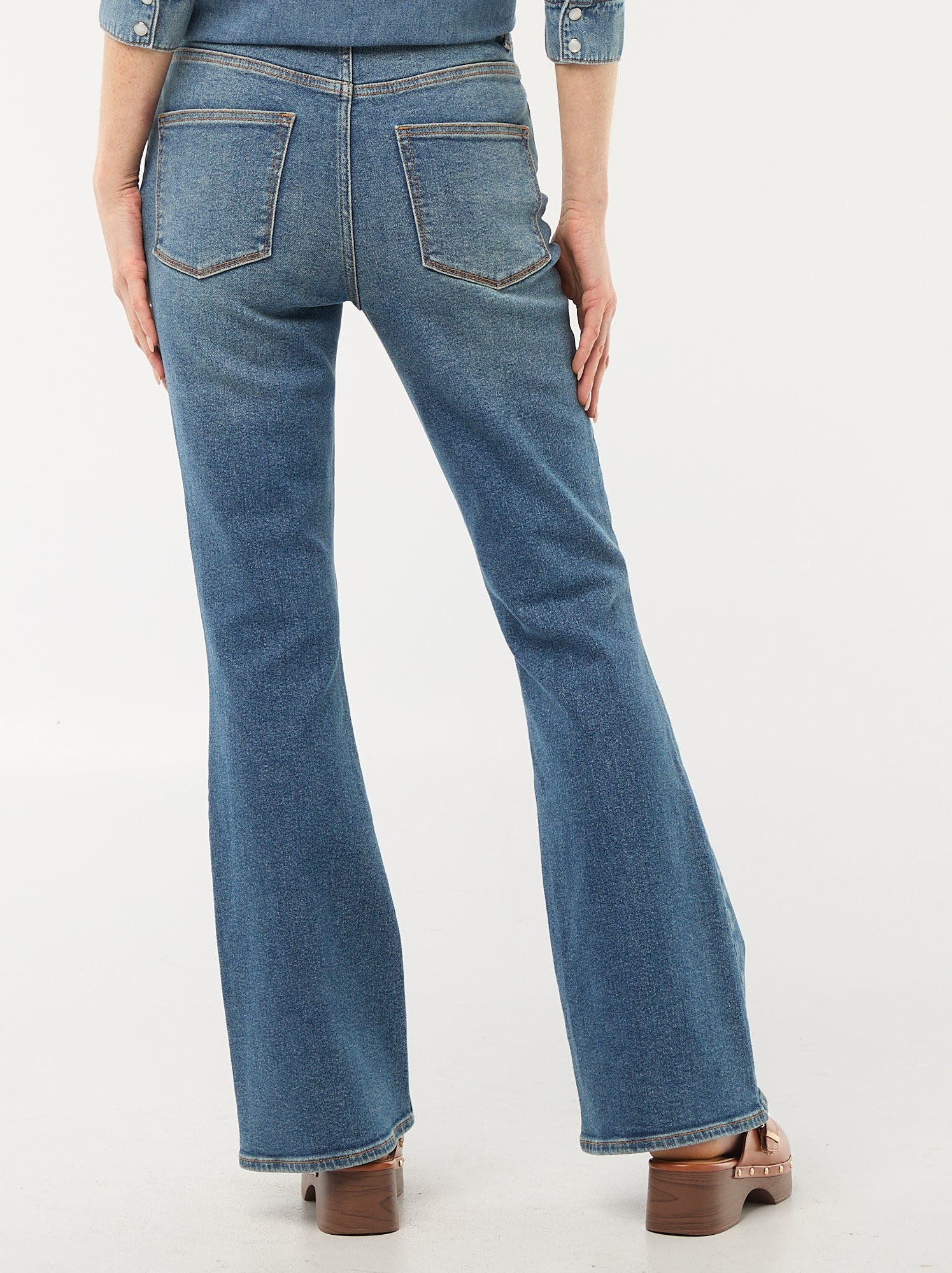 Jean coupe flare/bootcut à taille haute - Bleu (EPX43_3)