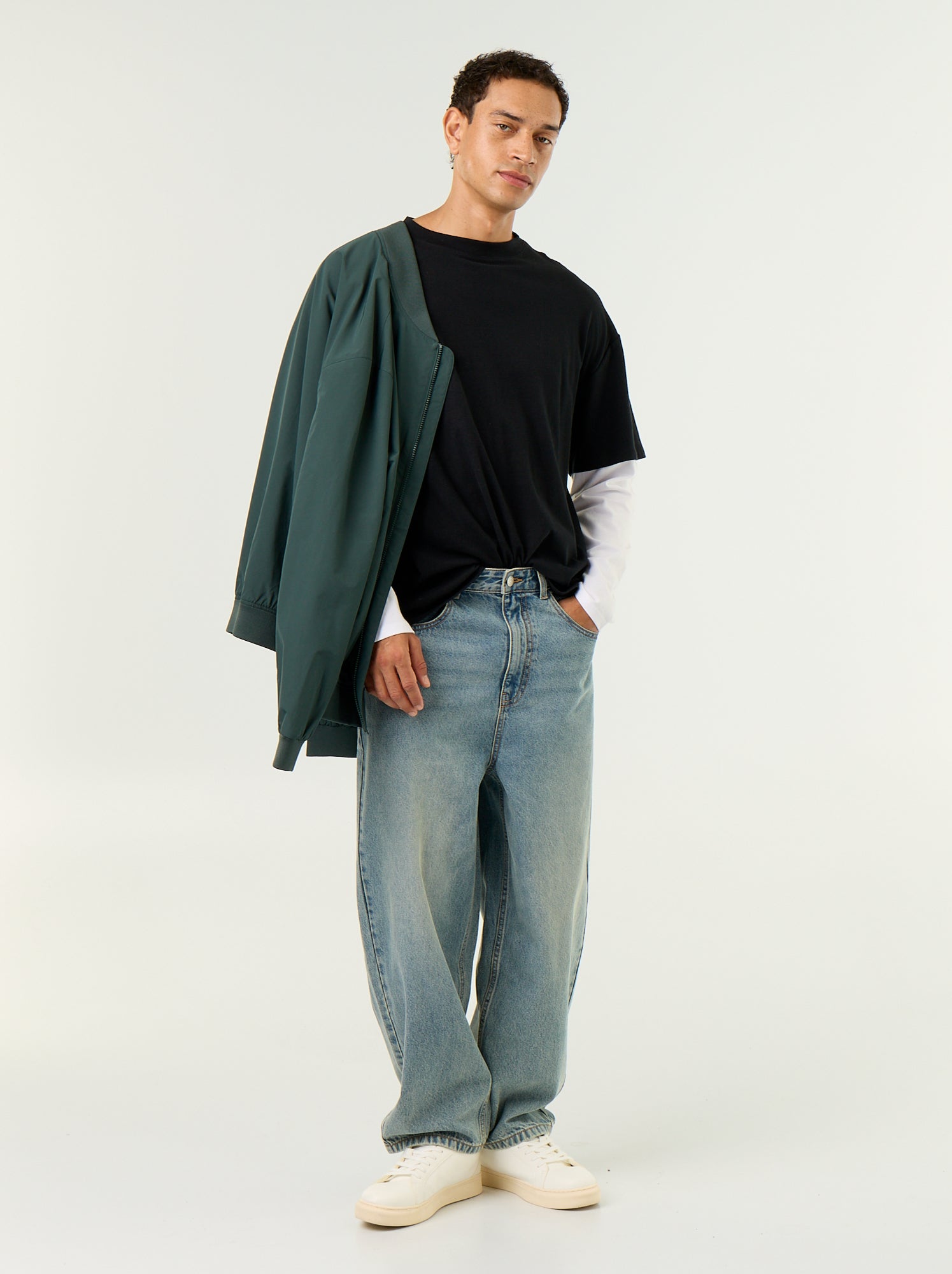 Jean coupe large 5 poches - Bleu (GJK31_1)