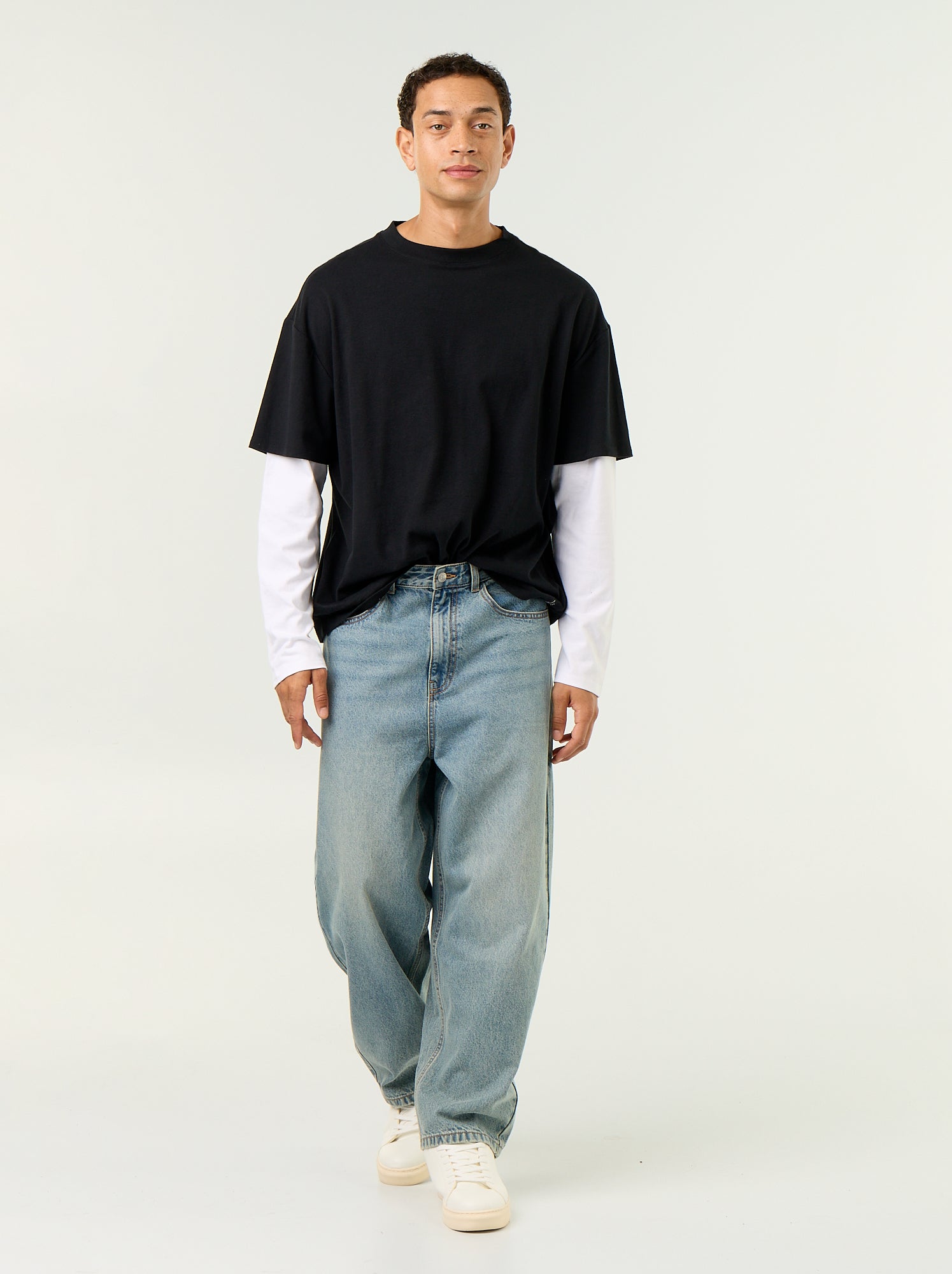 Jean coupe large 5 poches - Bleu (GJK31_1)