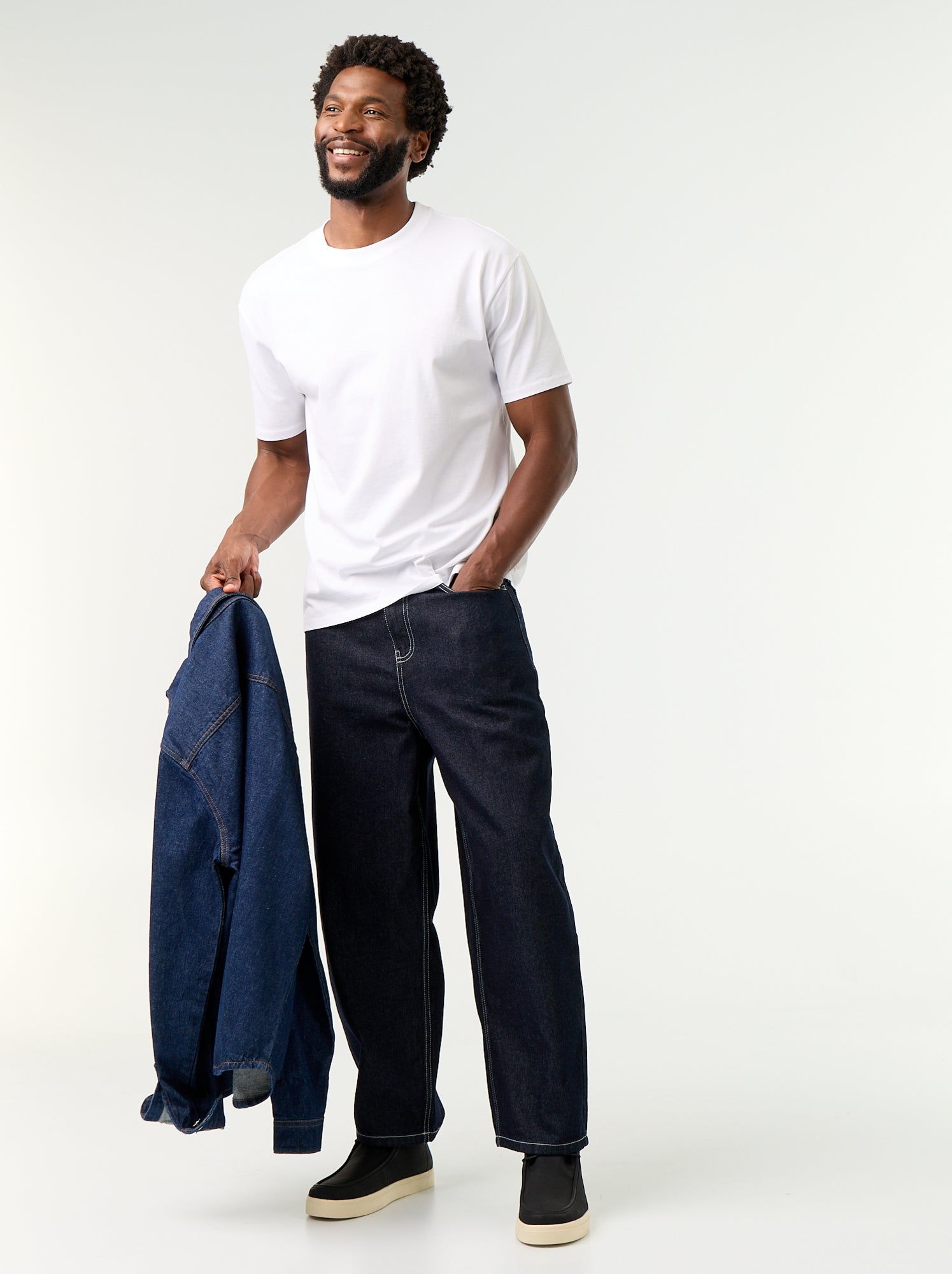 Jean coupe large 5 poches - Bleu (GJK31_2)
