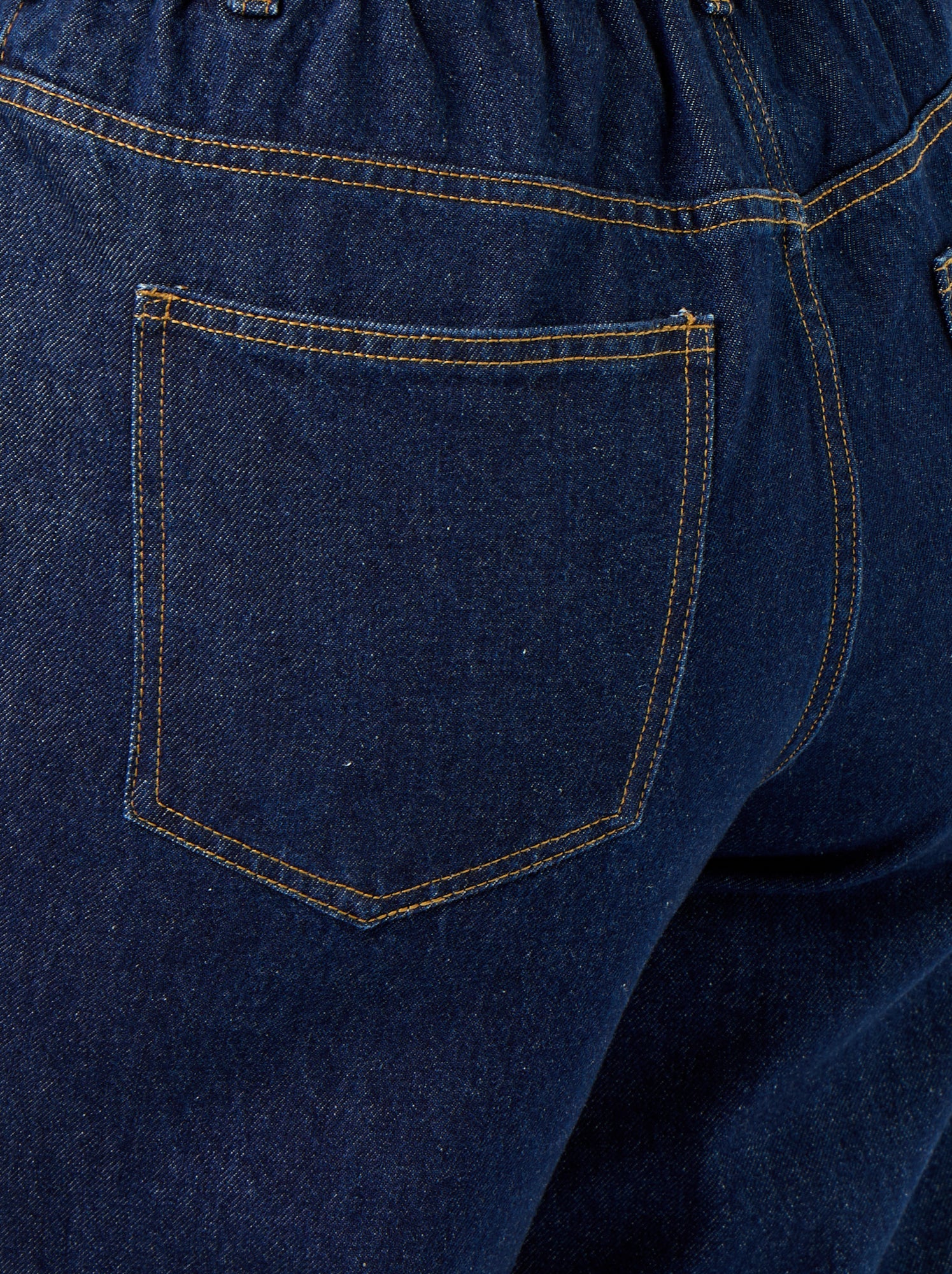 Jean coupe large avec revers à la base - Bleu (GJL41_1)