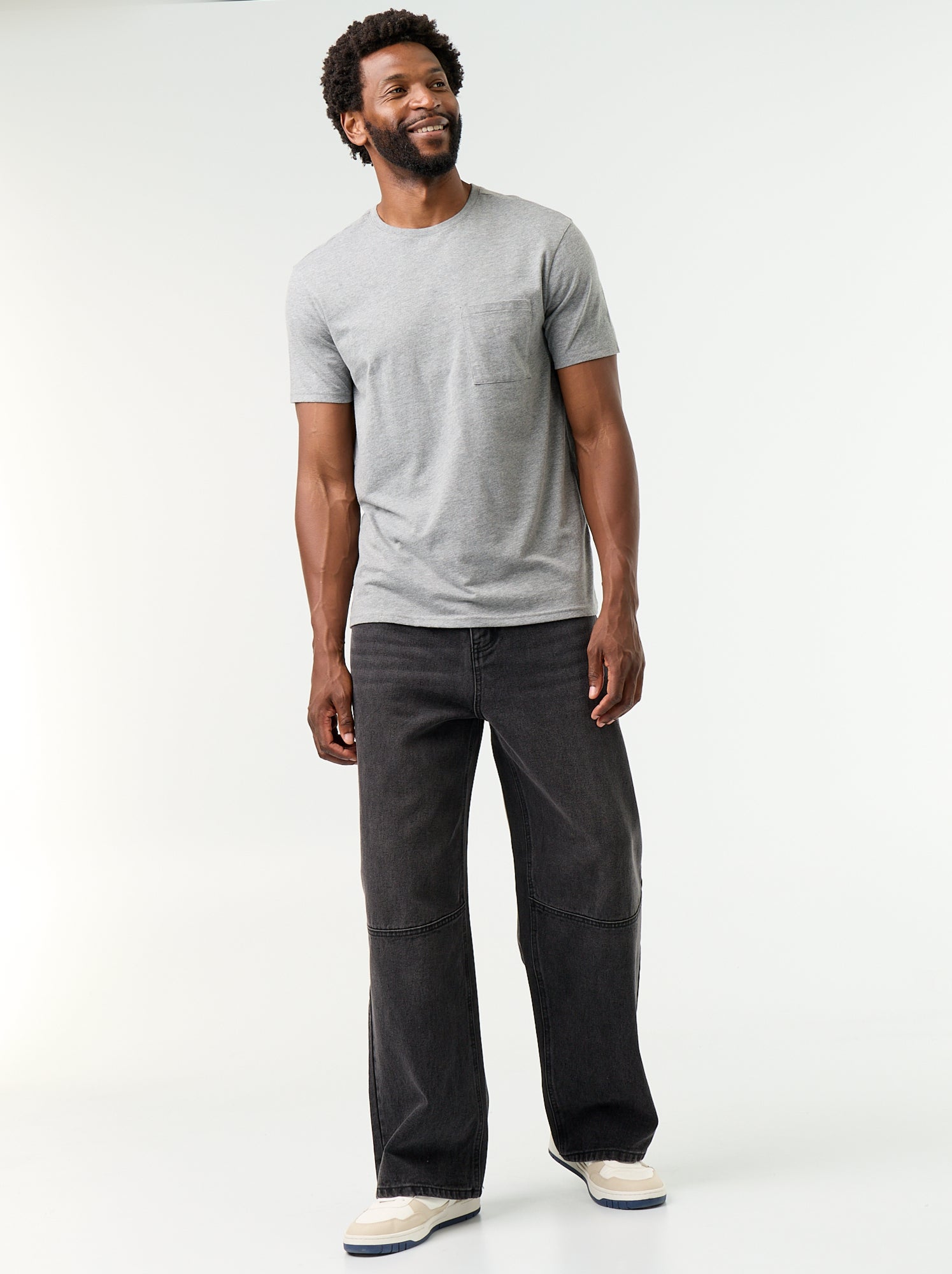 Jean coupe large / Loose fit à 5 poches - Noir