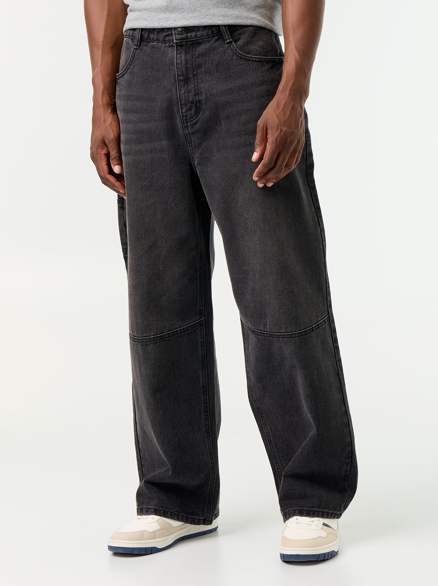 Jean coupe large / Loose fit à 5 poches - Noir