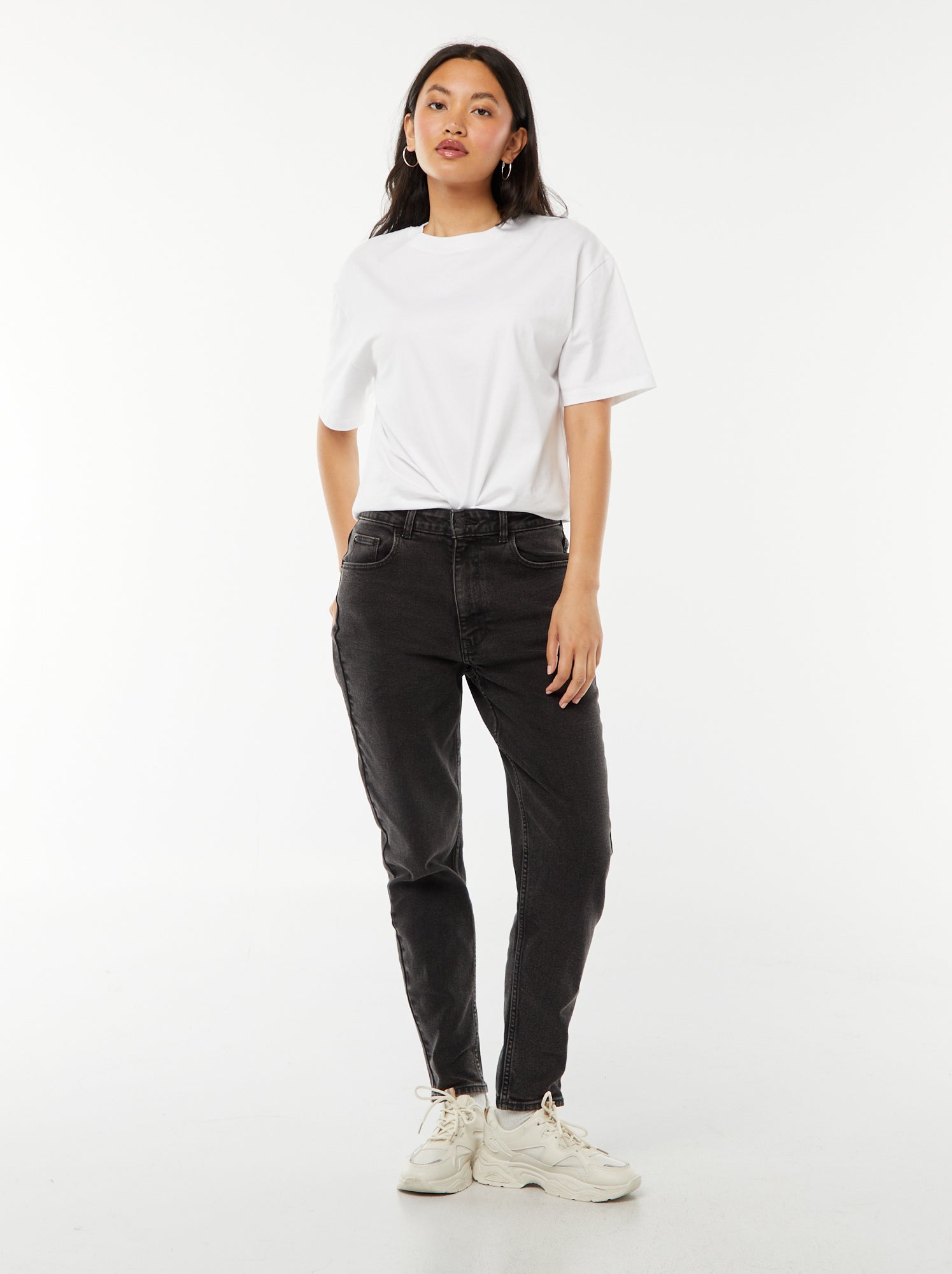 Jean coupe mom - L30 - Noir (DOQ41_1)