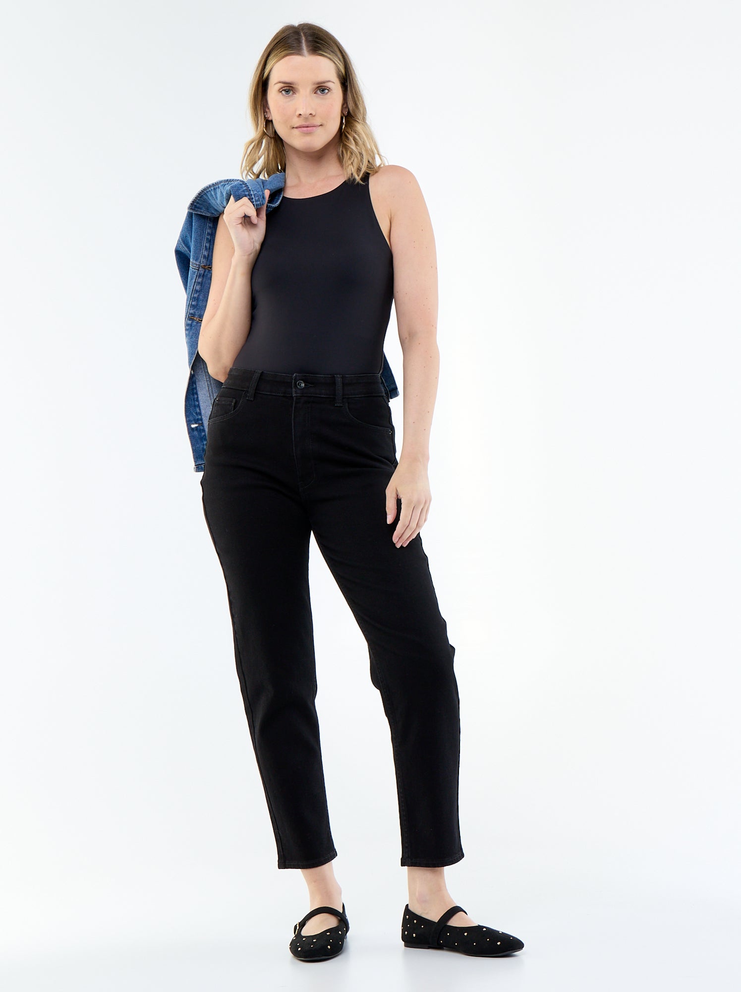 Jean coupe mom - L30 - Noir (DOQ41_9)