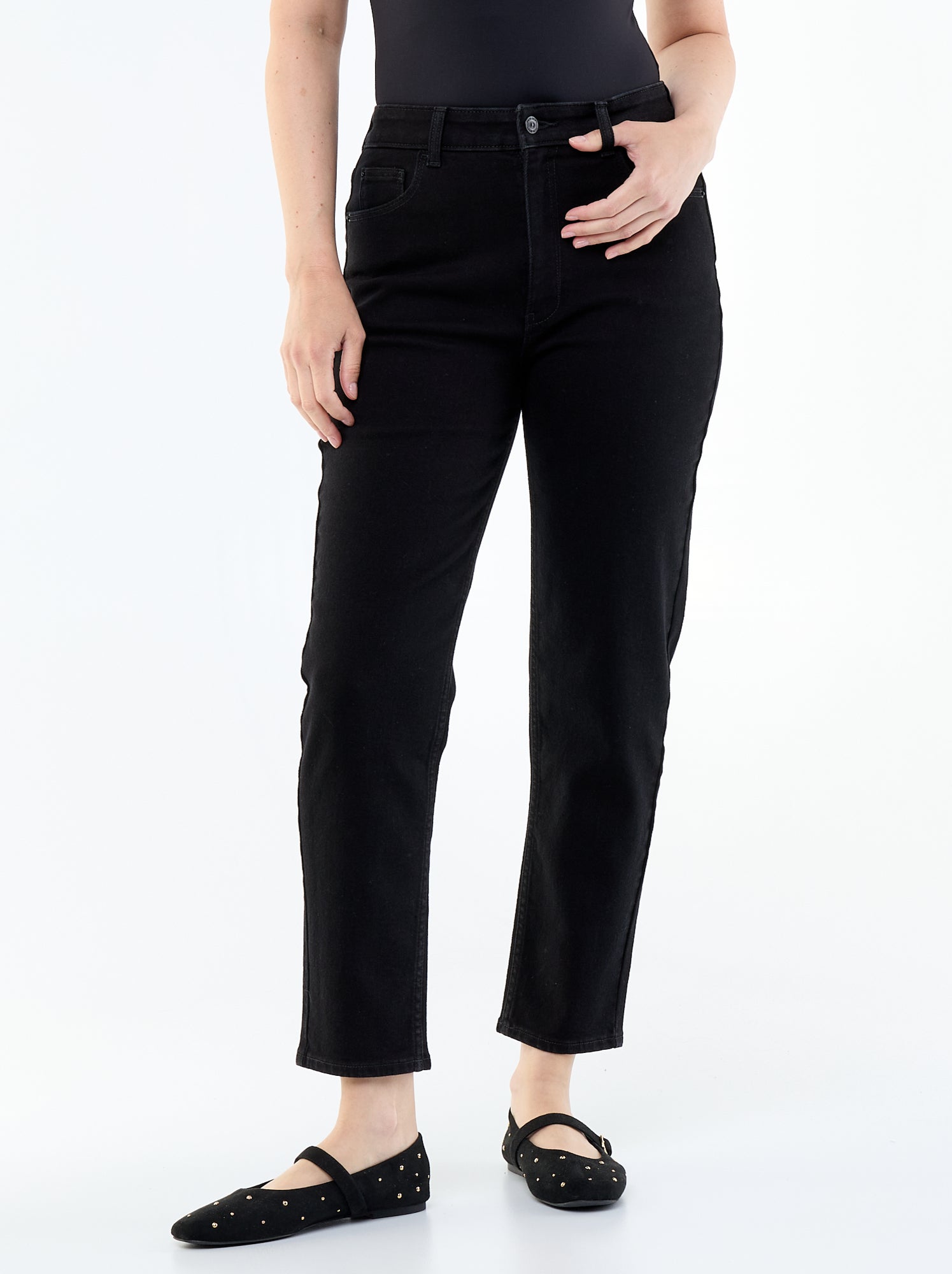 Jean coupe mom - L30 - Noir (DOQ41_9)