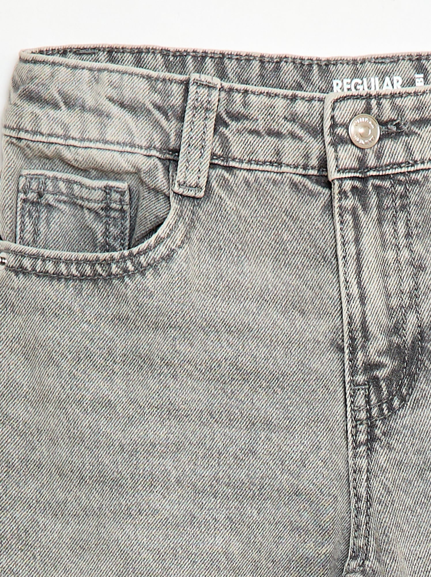 Jean droit à 5 poches - Gris