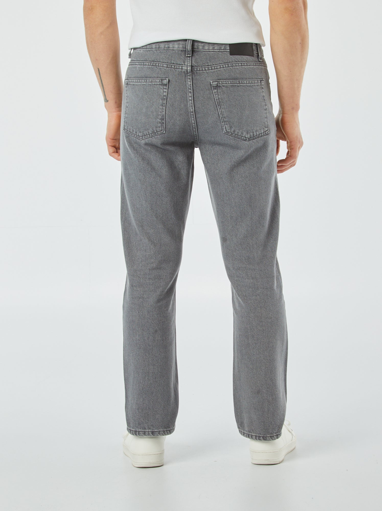 Jean droit à 5 poches - L30 - Gris