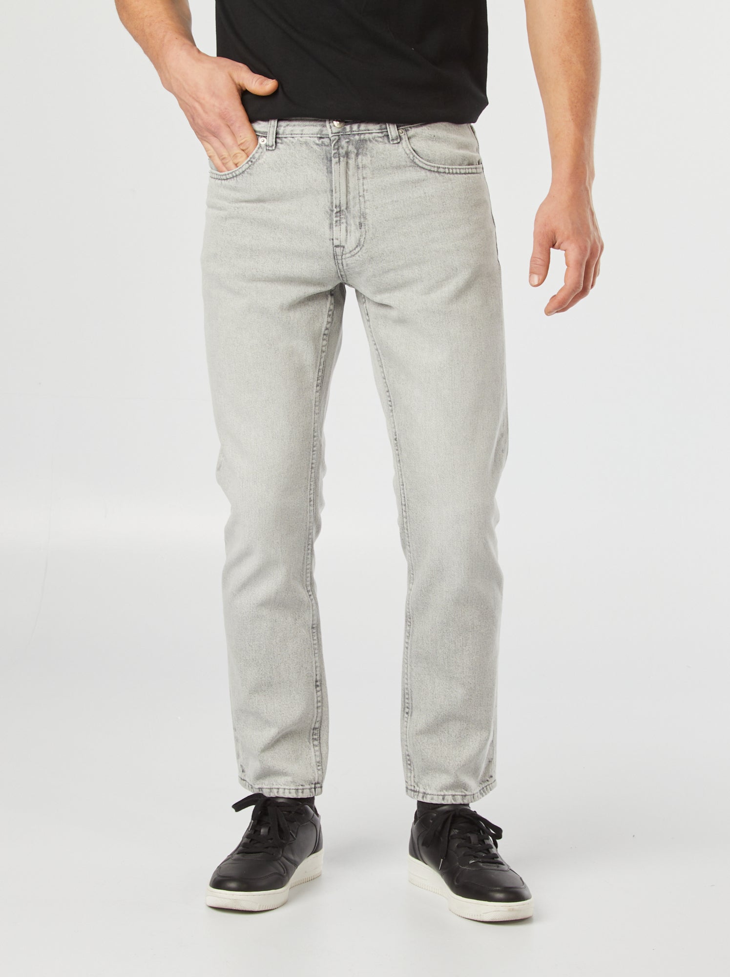 Jean droit à 5 poches - L30 - Gris clair