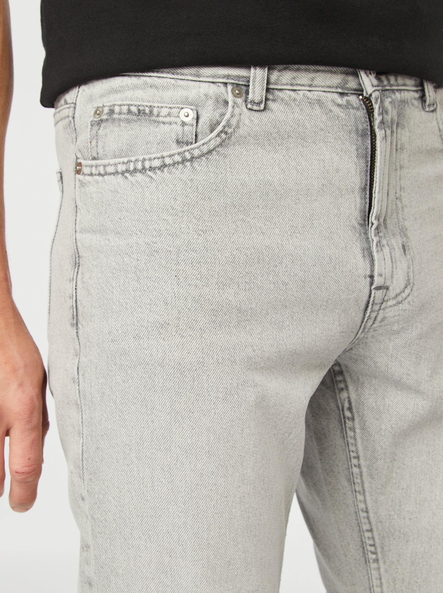 Jean droit à 5 poches - L30 - Gris clair
