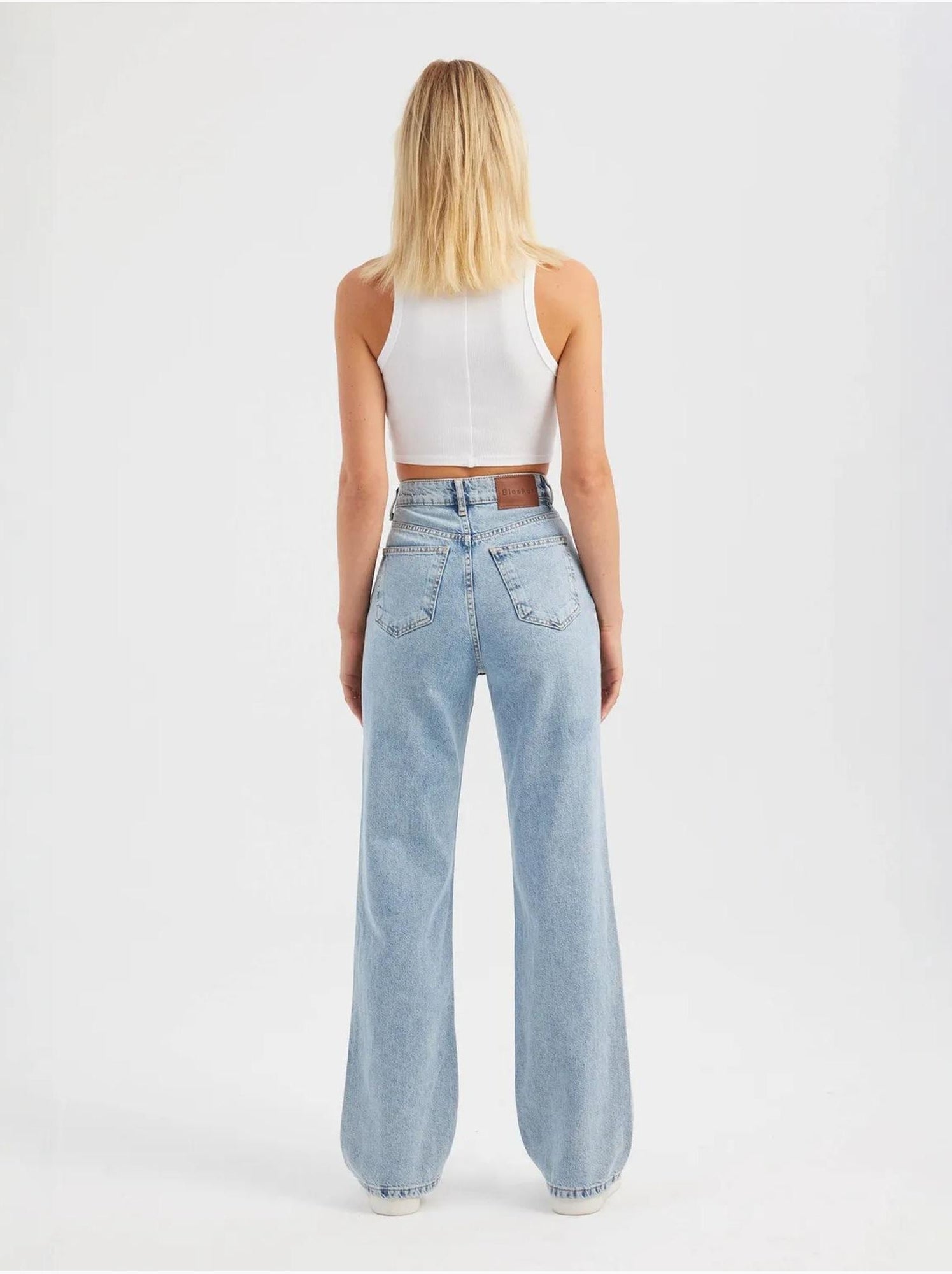 Jean droit taille haute - Bleu clair