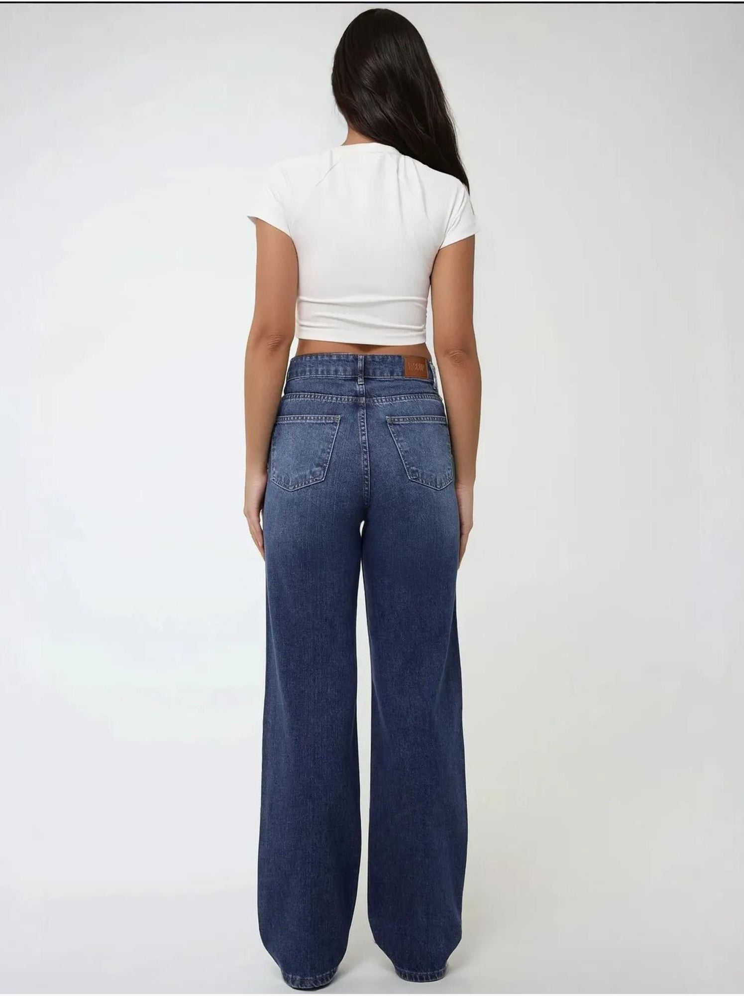 Jean droit taille haute - Bleu outremer
