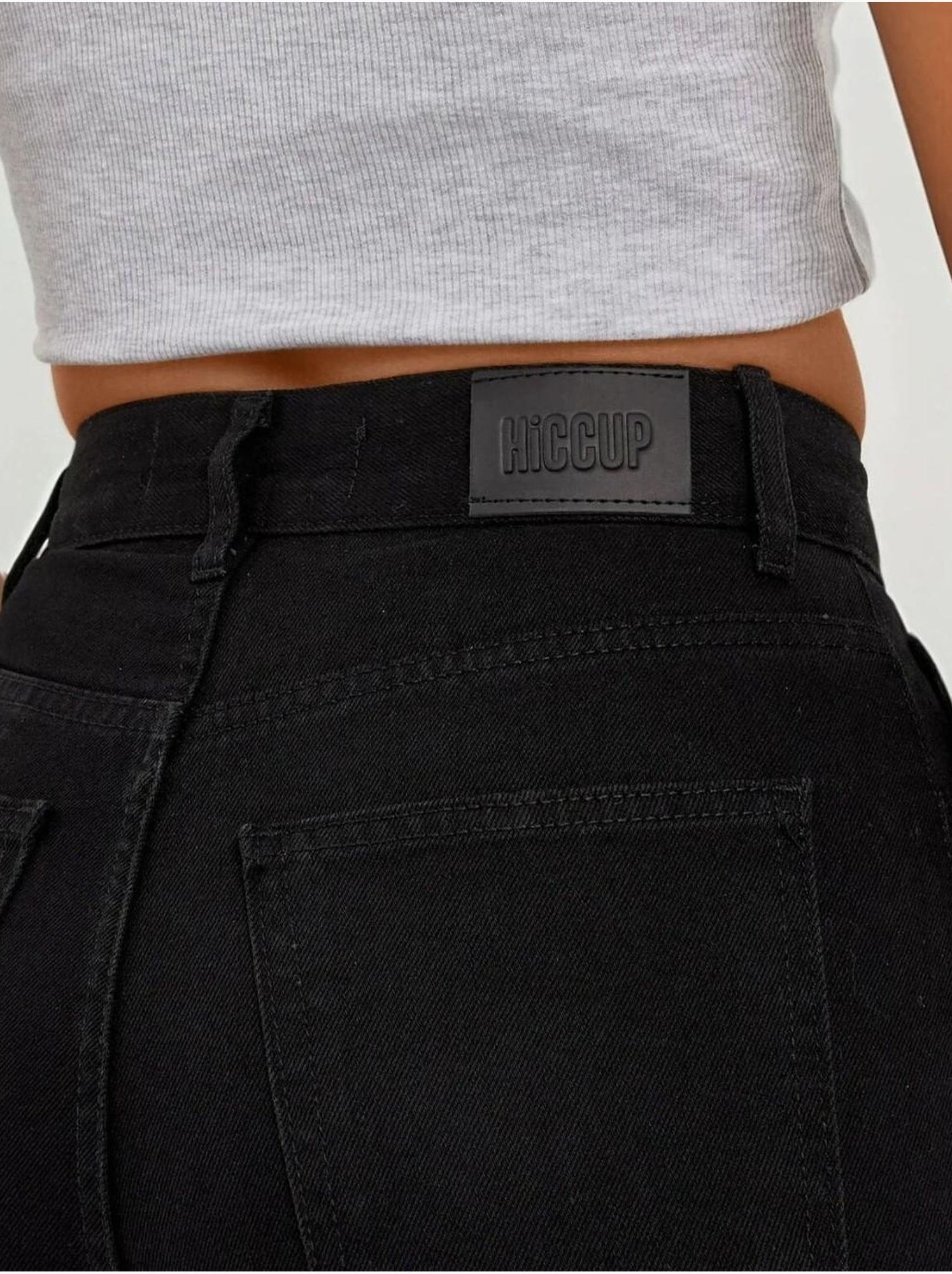 Jean en denim à jambe droite - Noir